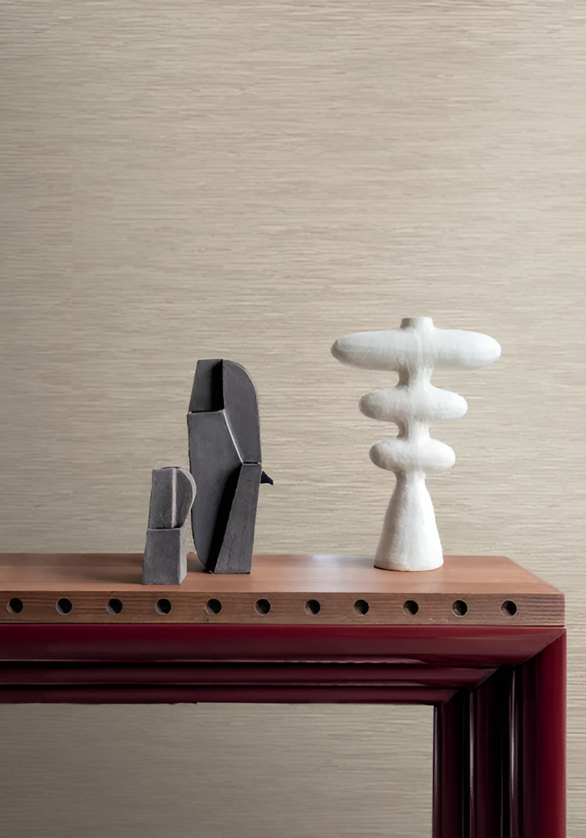 Structuurtapijt dat jacquardstof imiteert TATAMI - MARRON GLACÉ warme bruin