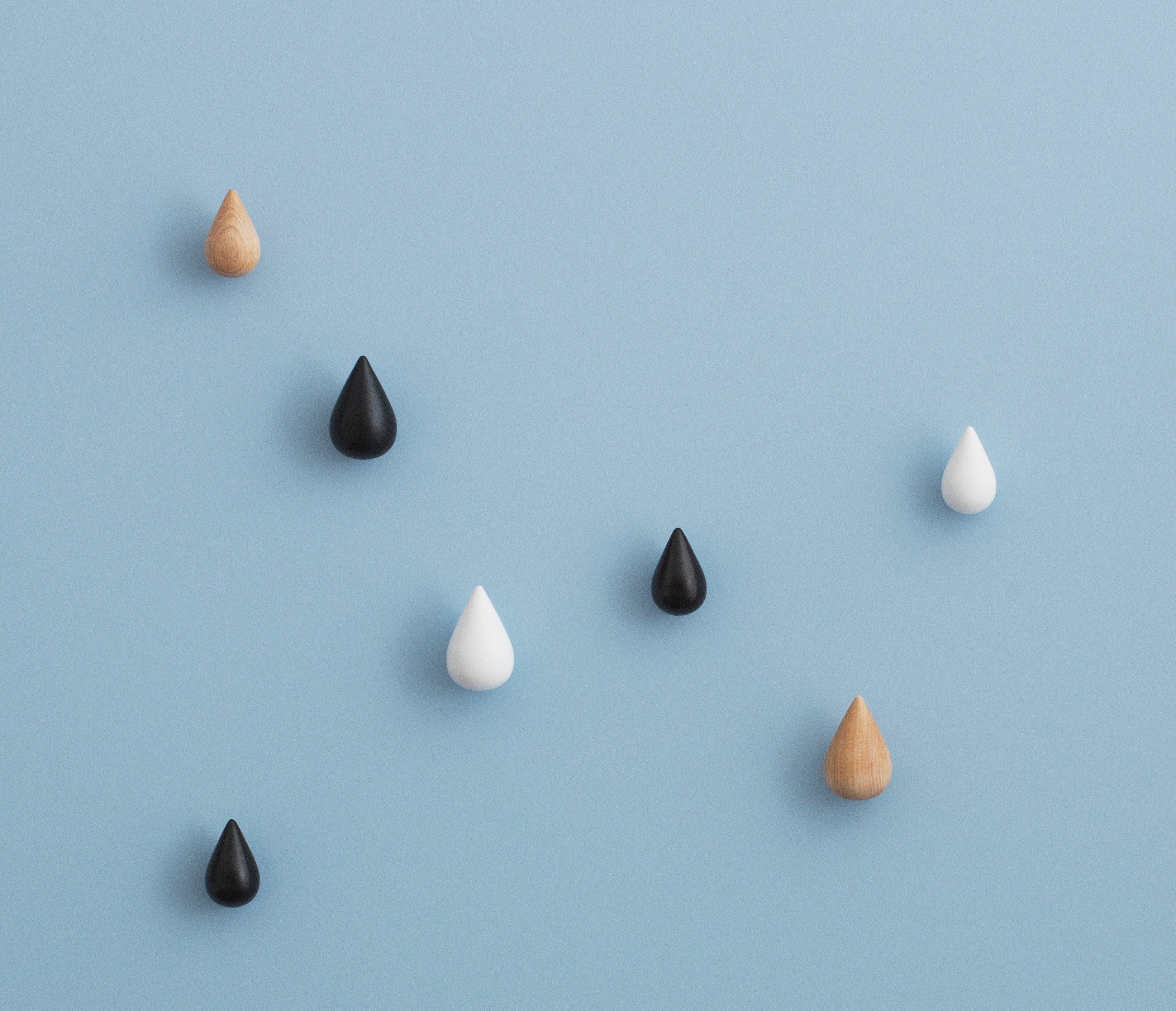 Set haken DROPIT notenhout