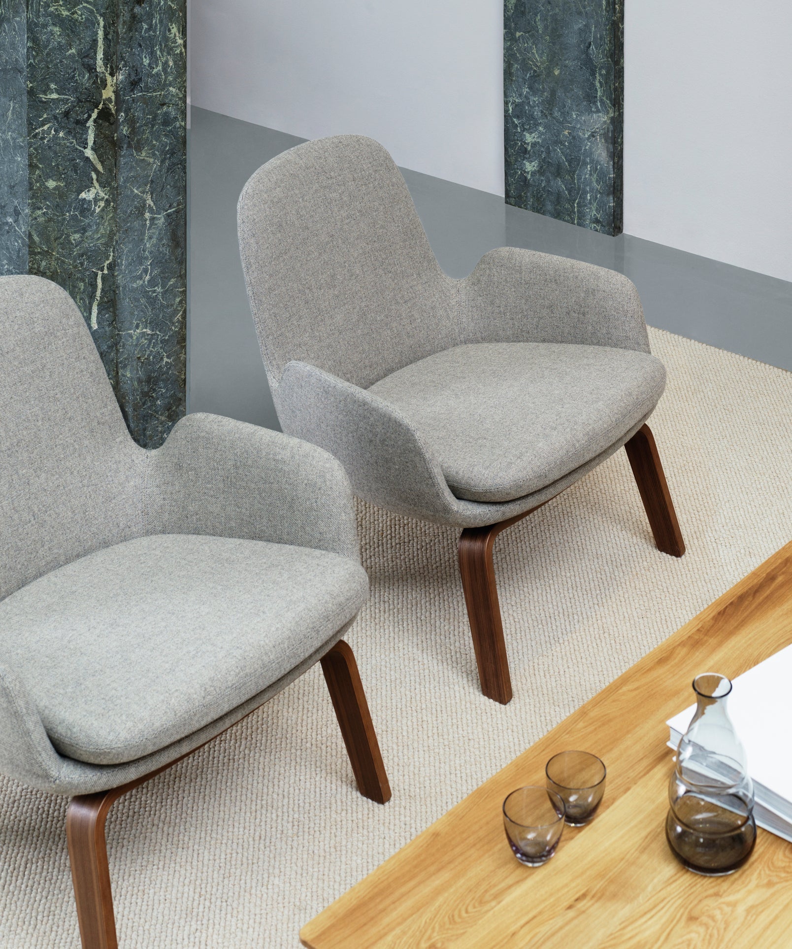 Gepolsterte Sessel -Ära Low Black Eiche Basis