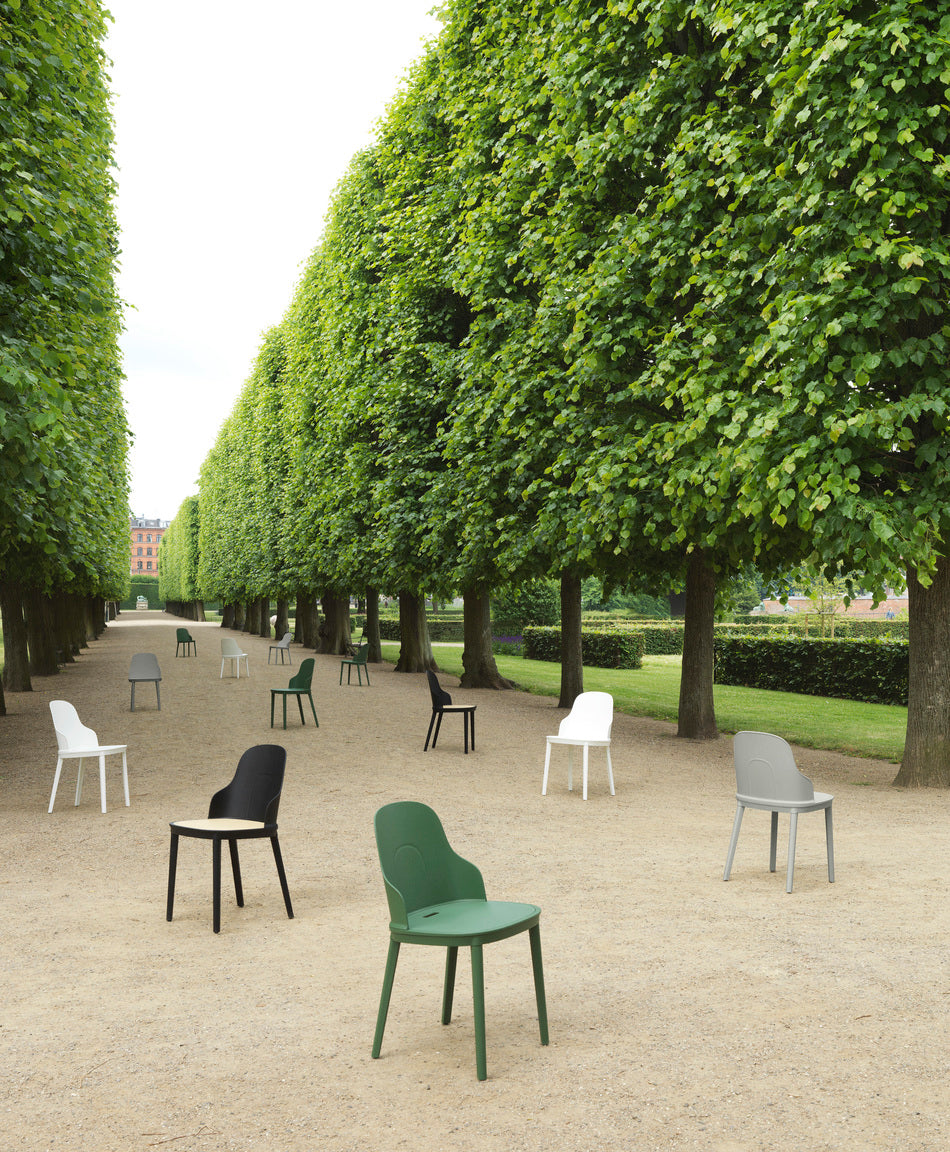 Allez PP Green chair with wicker