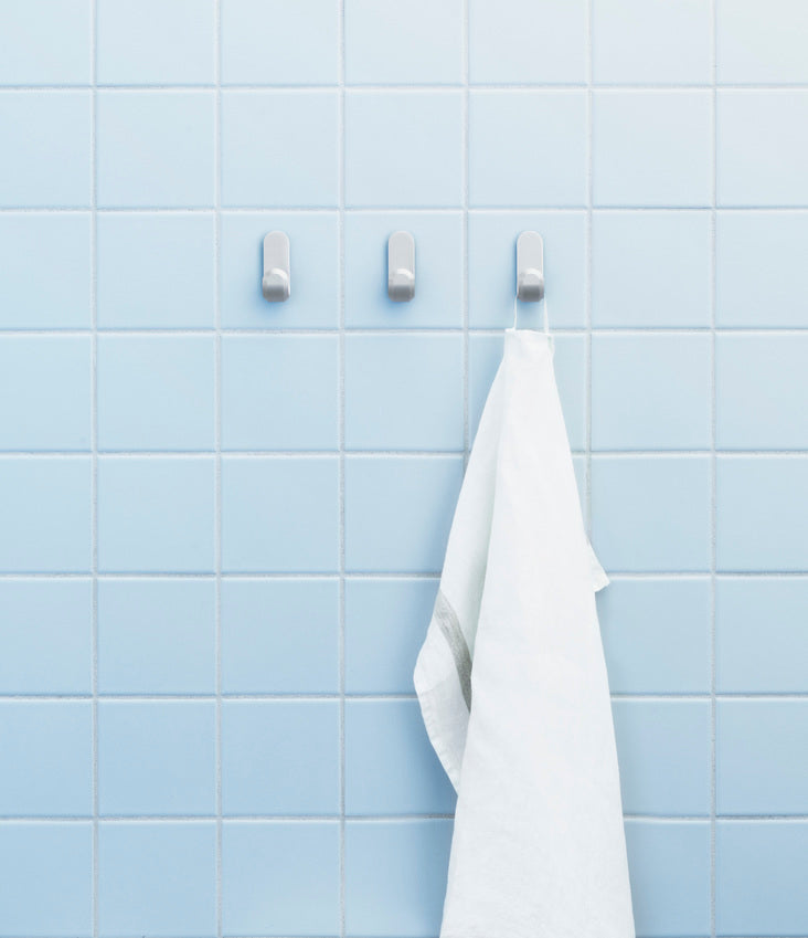 Set van CURVE haken mat zilver