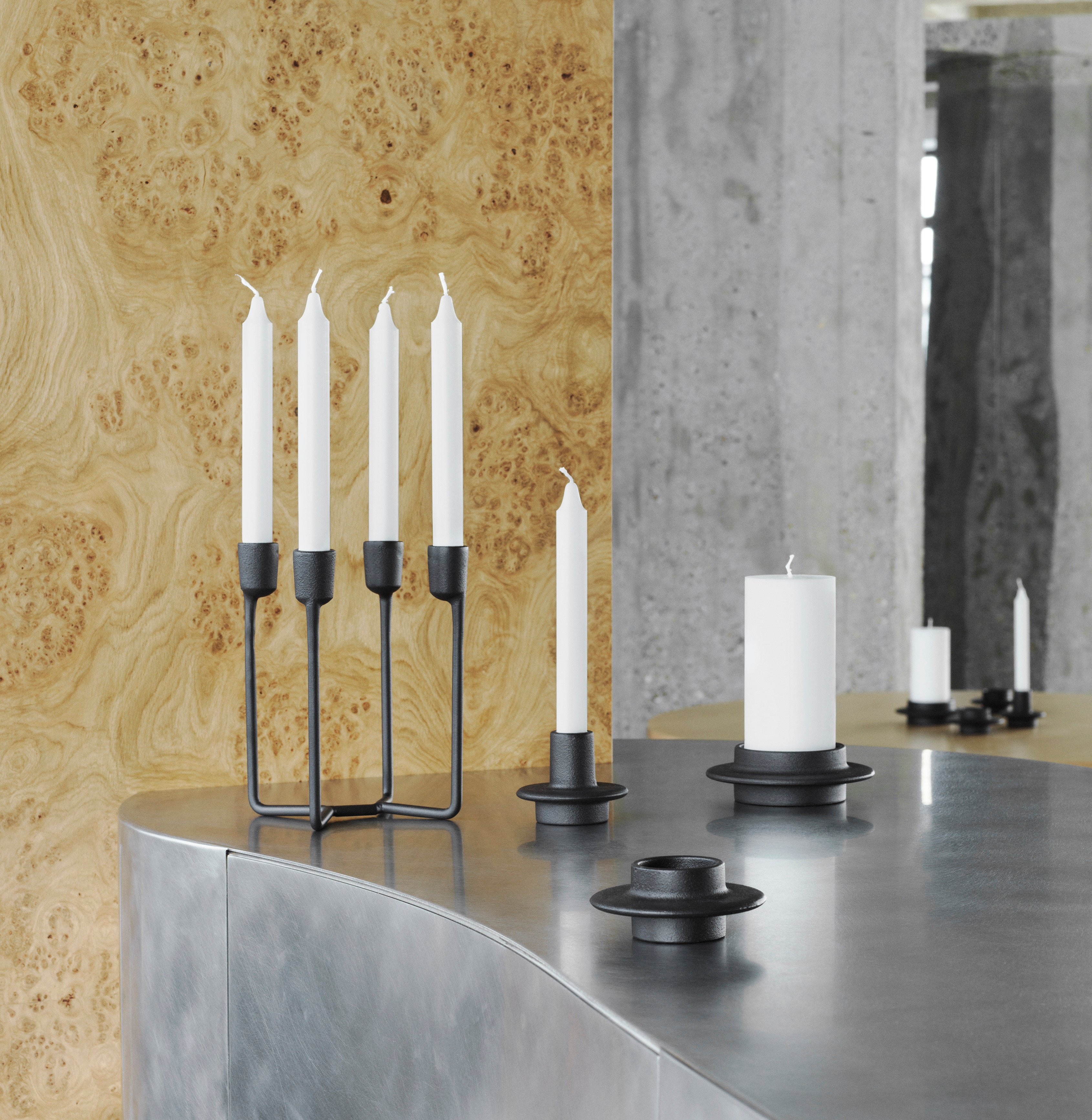 HEIMA CANDLESTICK four-armed black cast iron candlestick