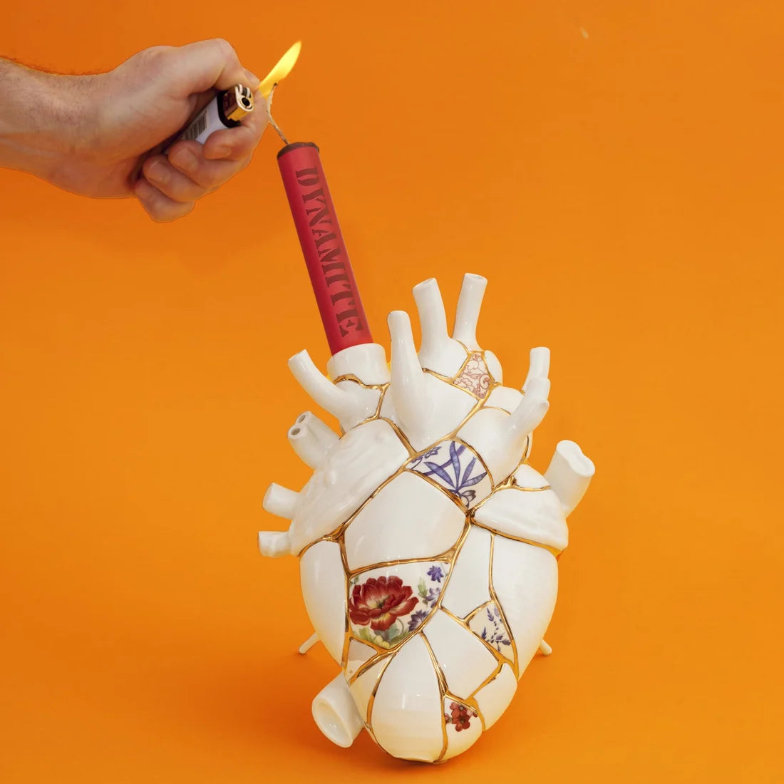 Vaas KINTSUGI LIEFDE IN BLOEI porselein