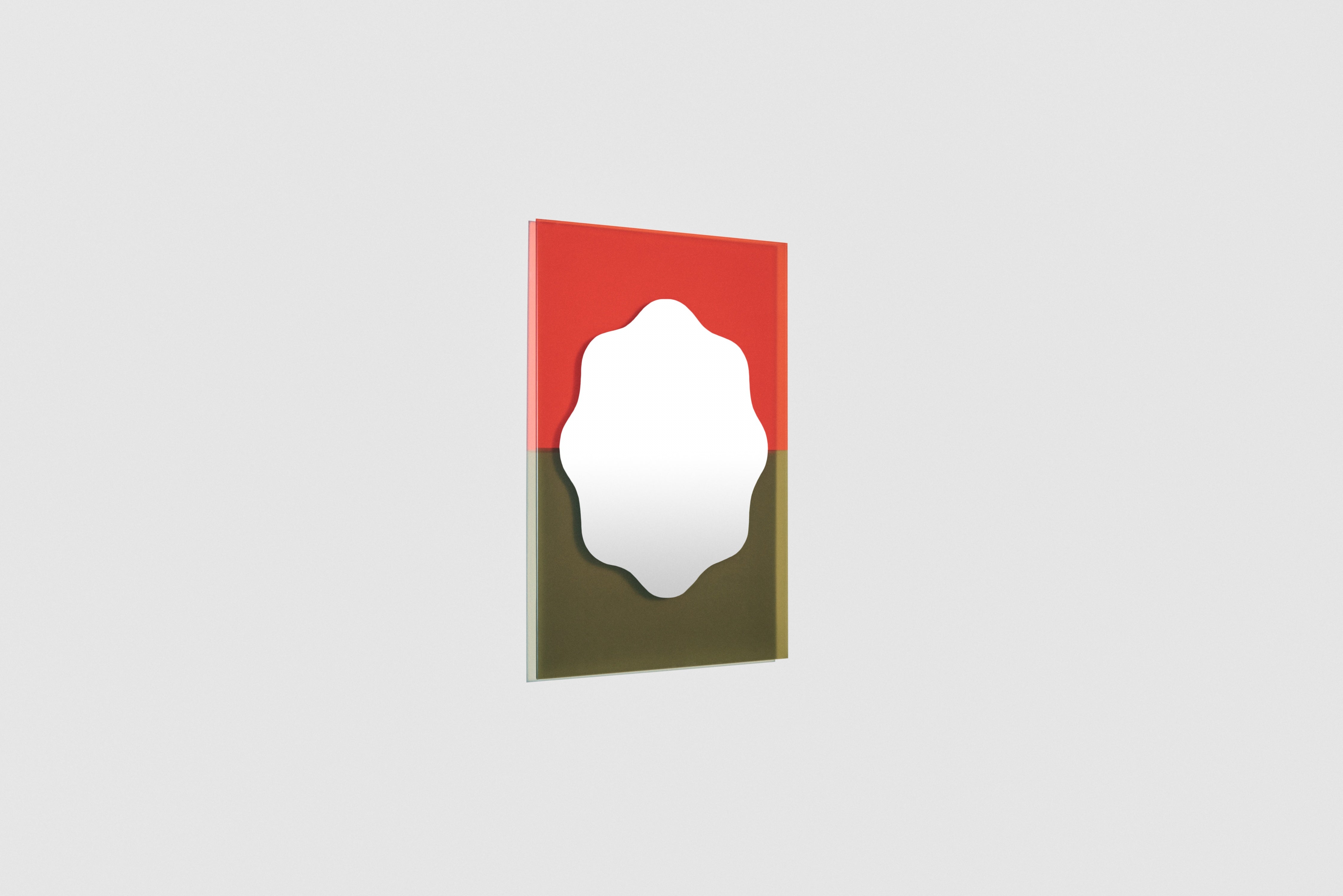 WANDER wandspiegel groen met rood