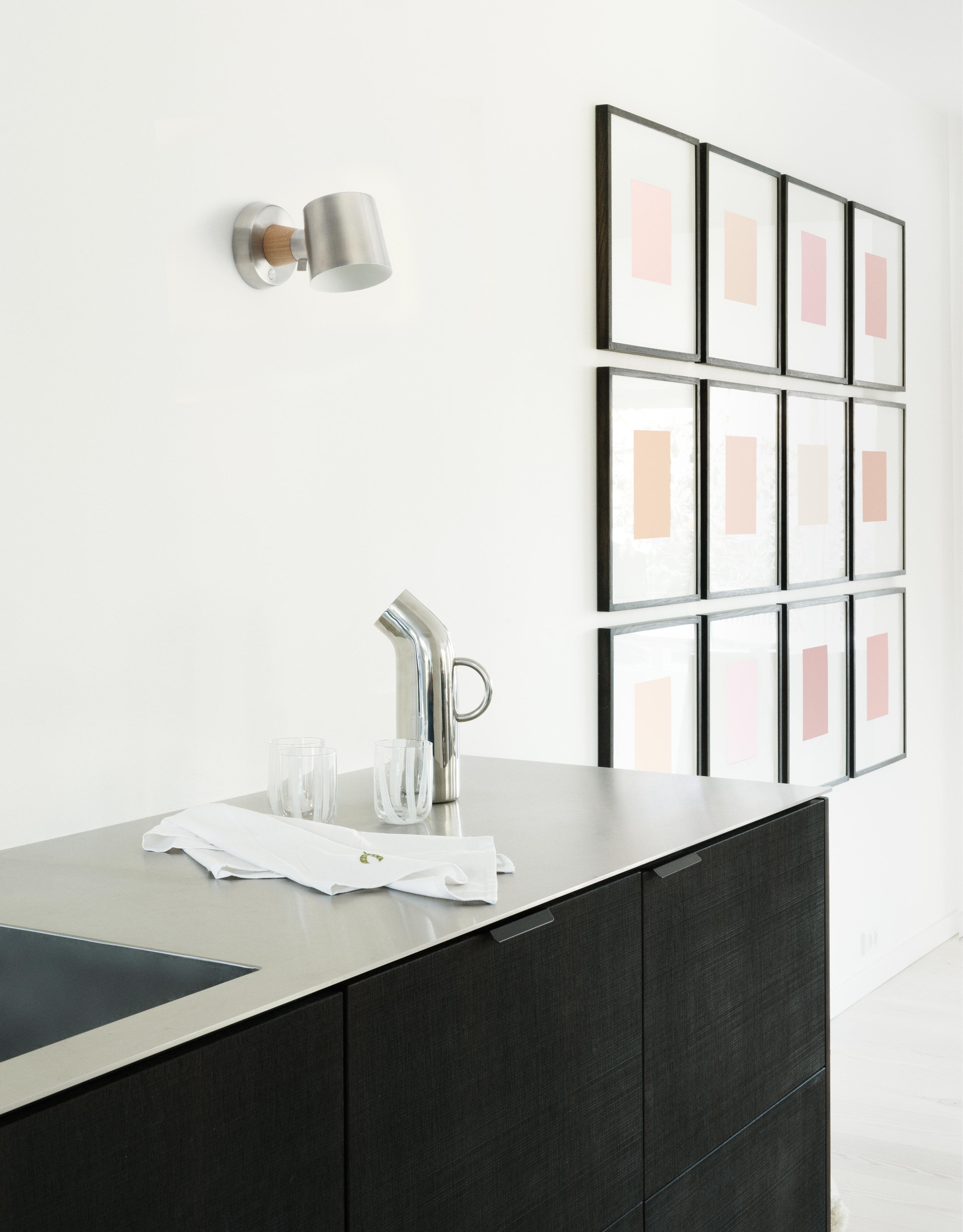 Verstelbare wandlamp RISE roestvrij staal