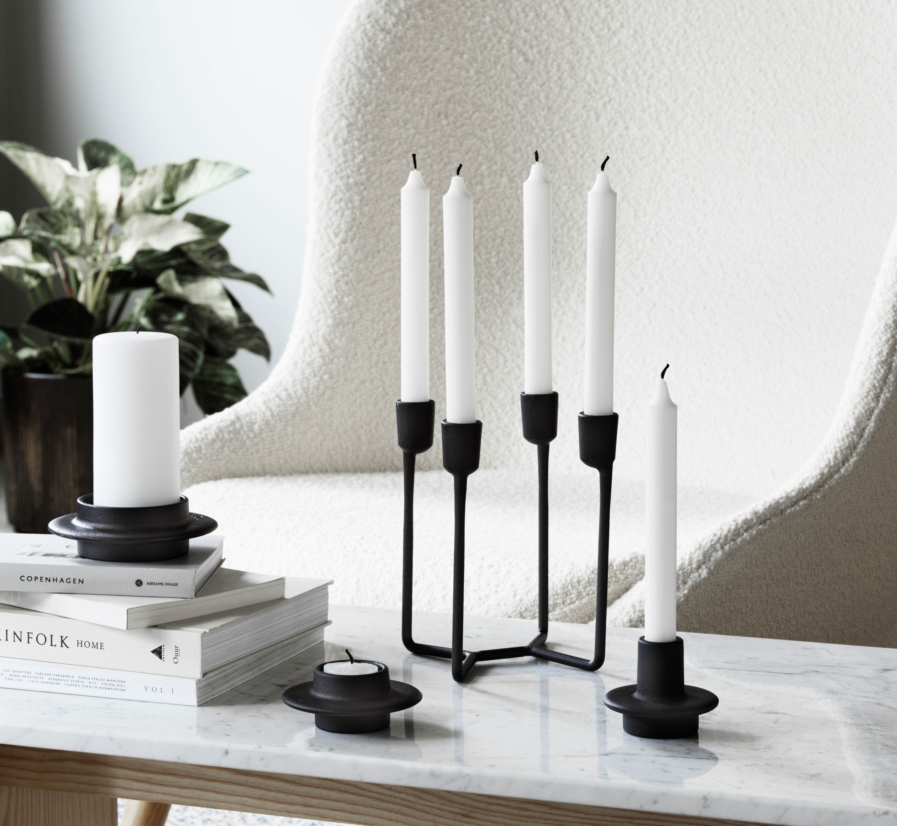 HEIMA CANDLESTICK four-armed black cast iron candlestick
