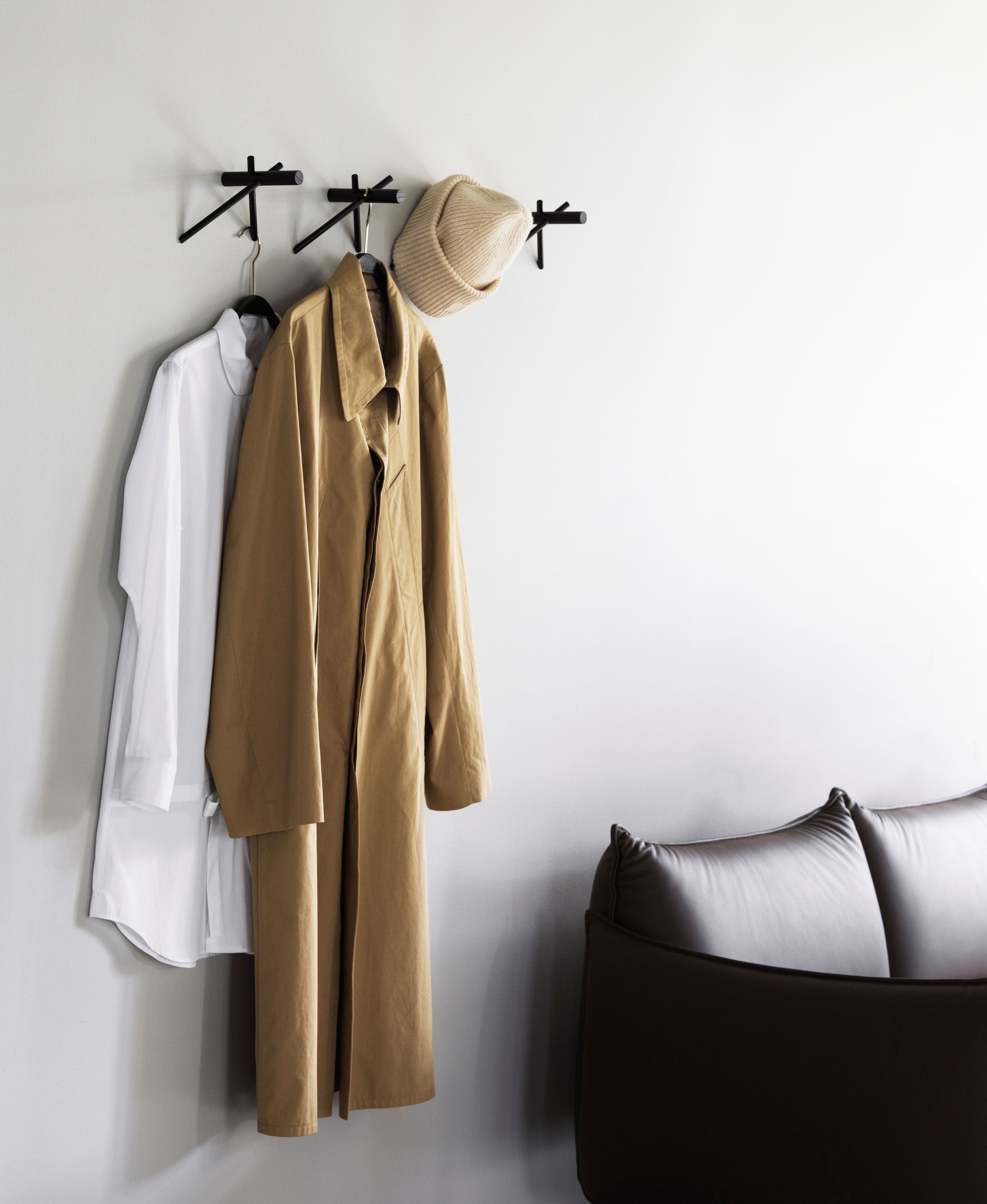 STICKS coat rack set black oak wood