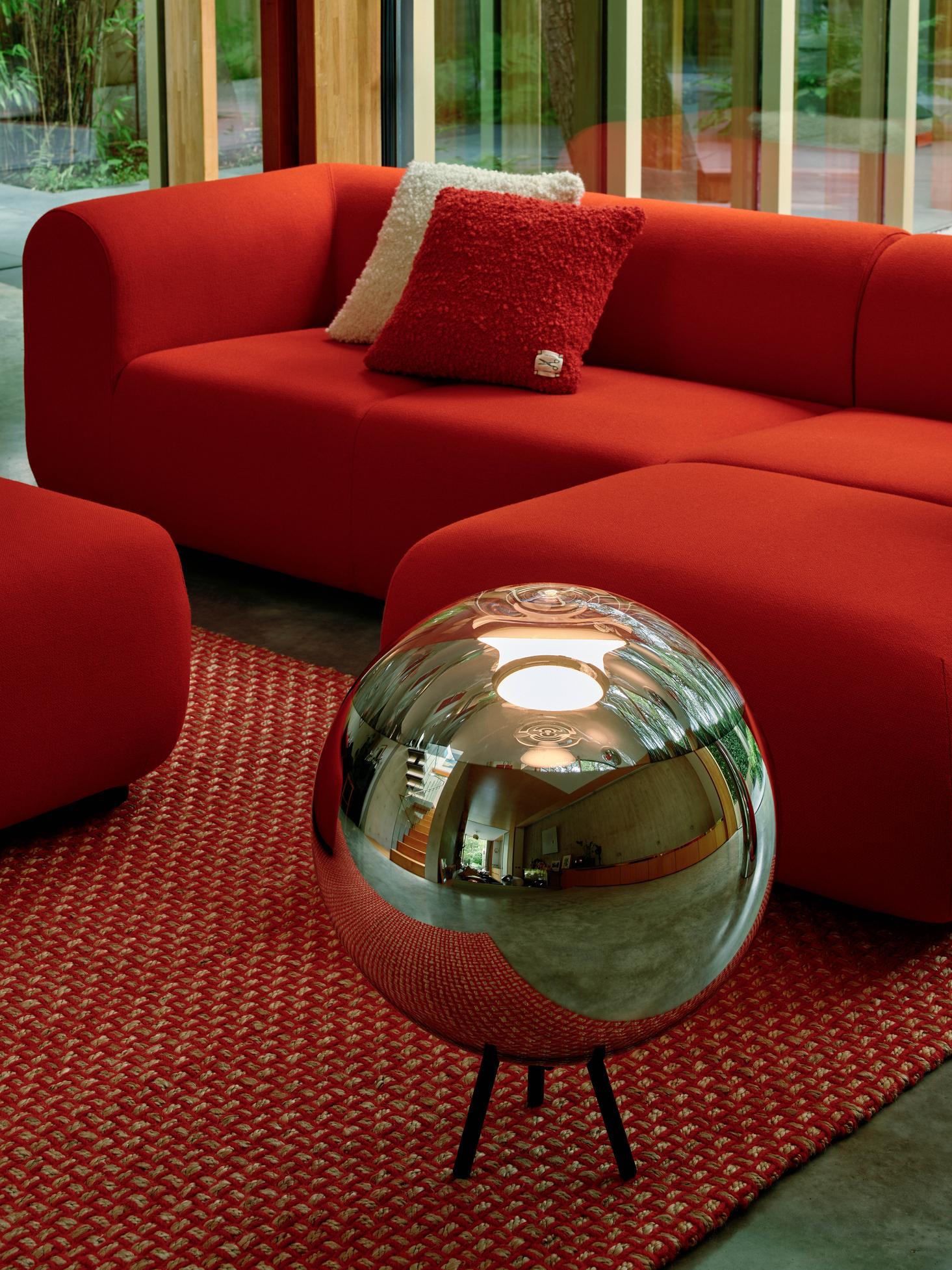 Vloerkleed WEAVE rood met beige