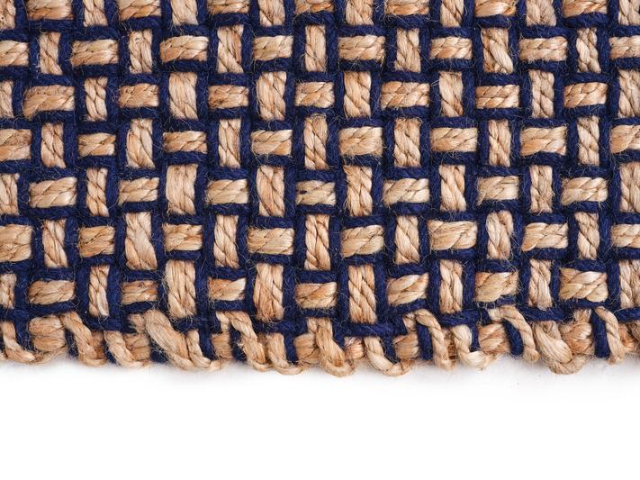 Teppich WEAVE dunkelblau mit beige