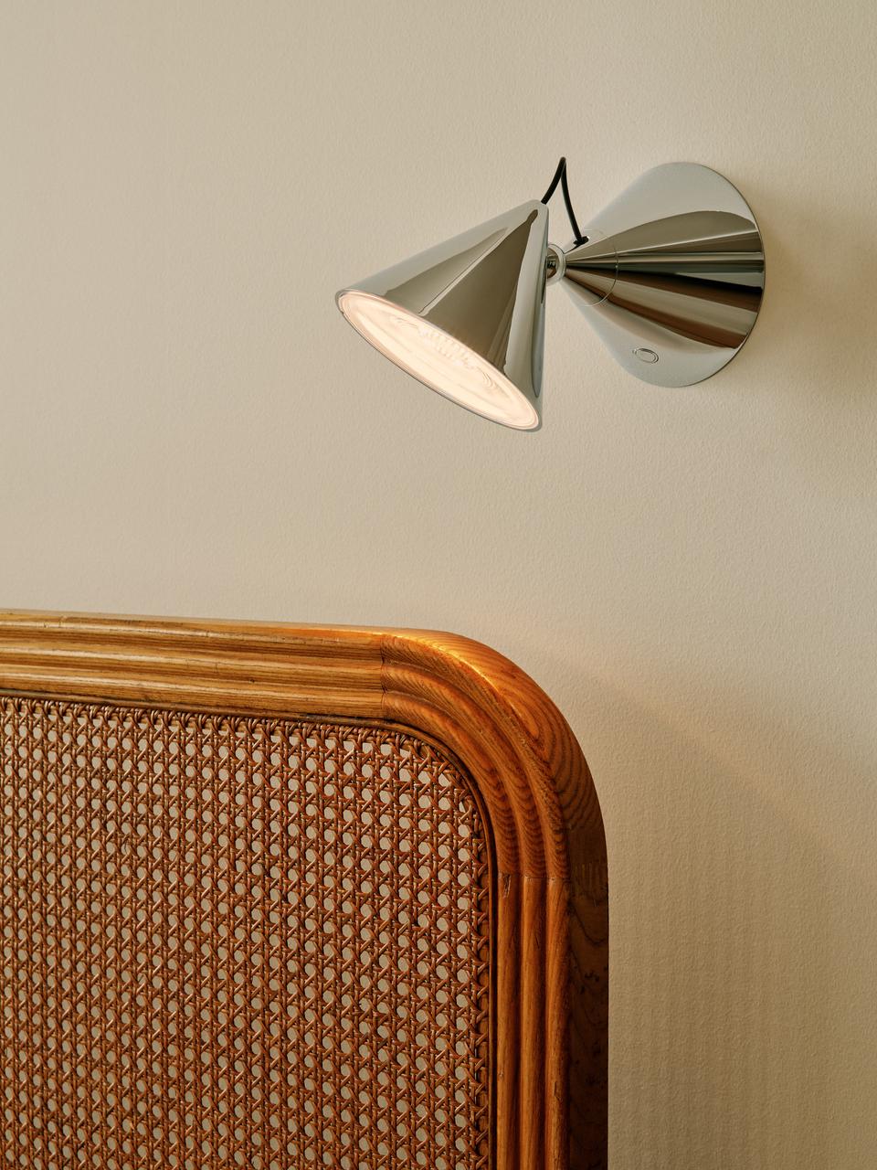 Verstelbare wandlamp POSE zilver