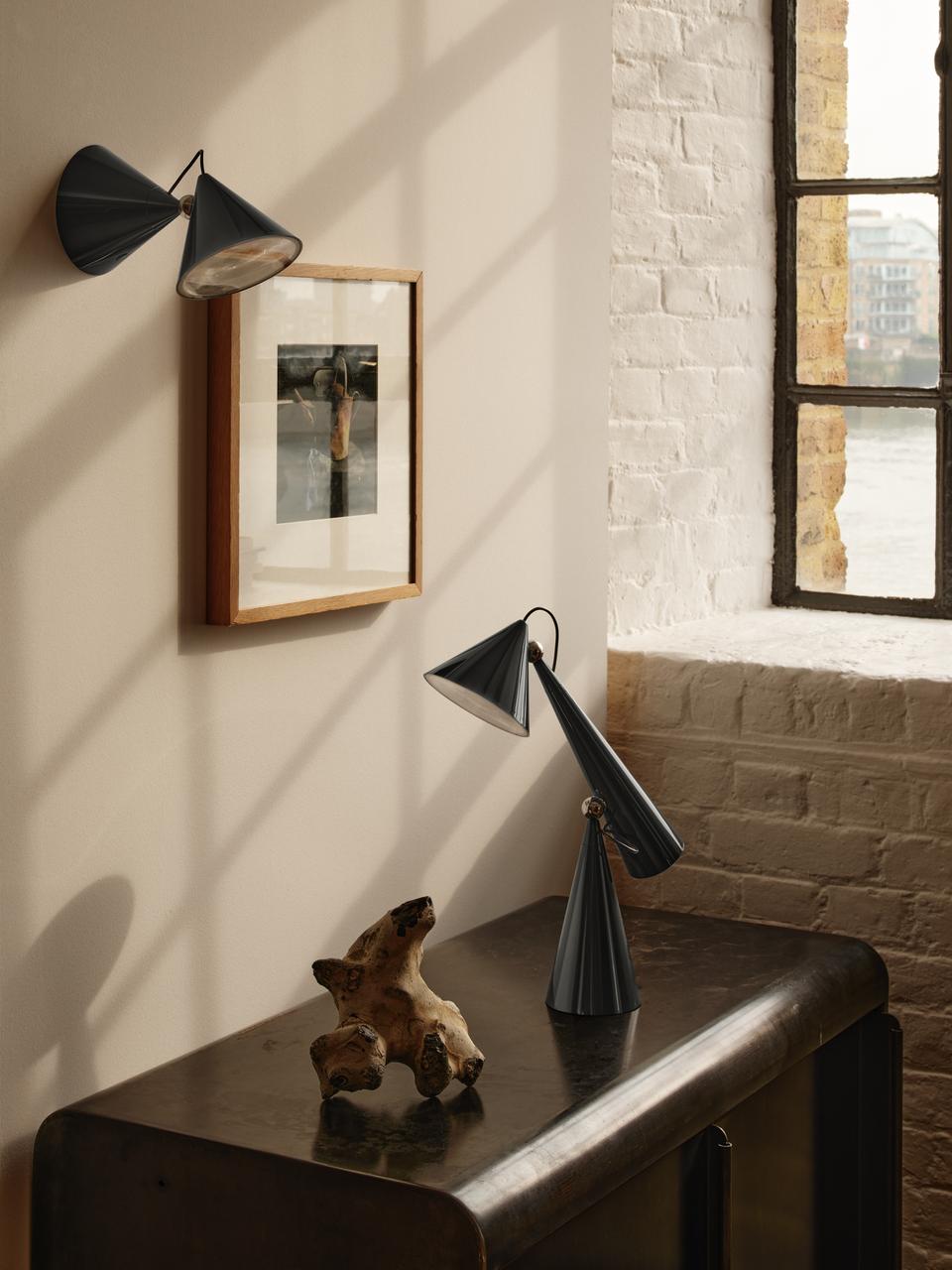 Verstelbare wandlamp POSE grijs