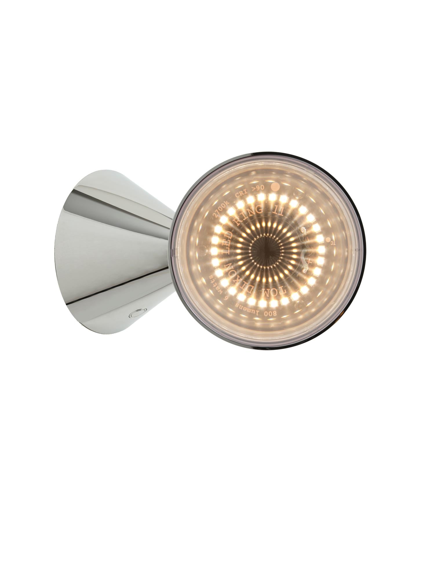 Verstelbare wandlamp POSE zilver