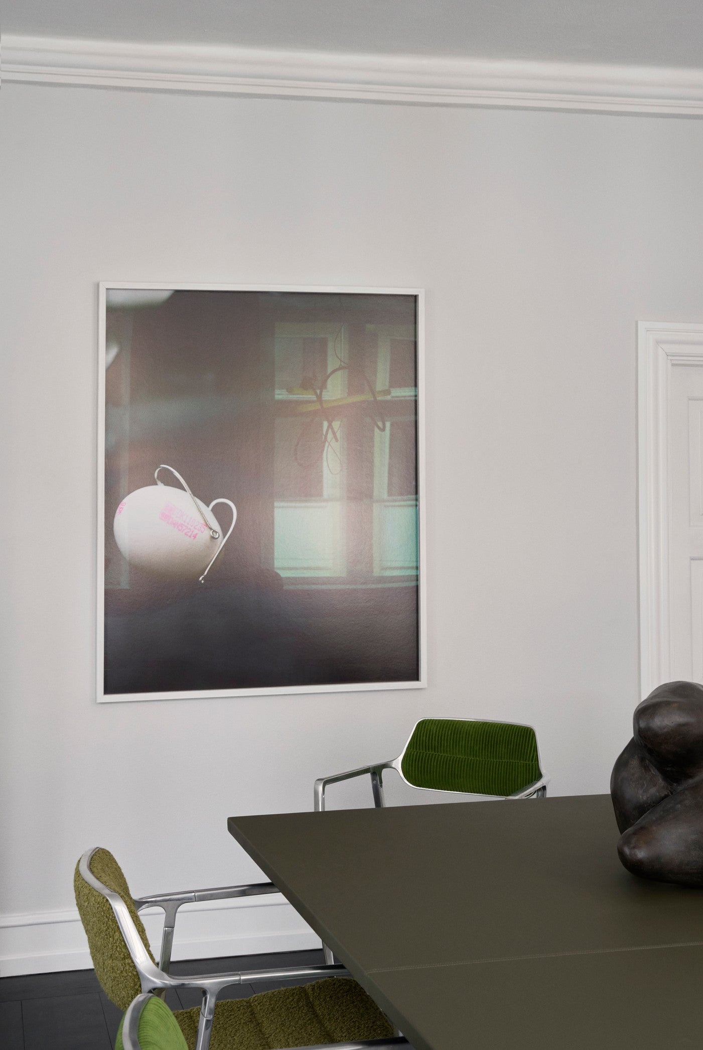 Bureau stoel 453+ zwart leer met zwarte metalen basis