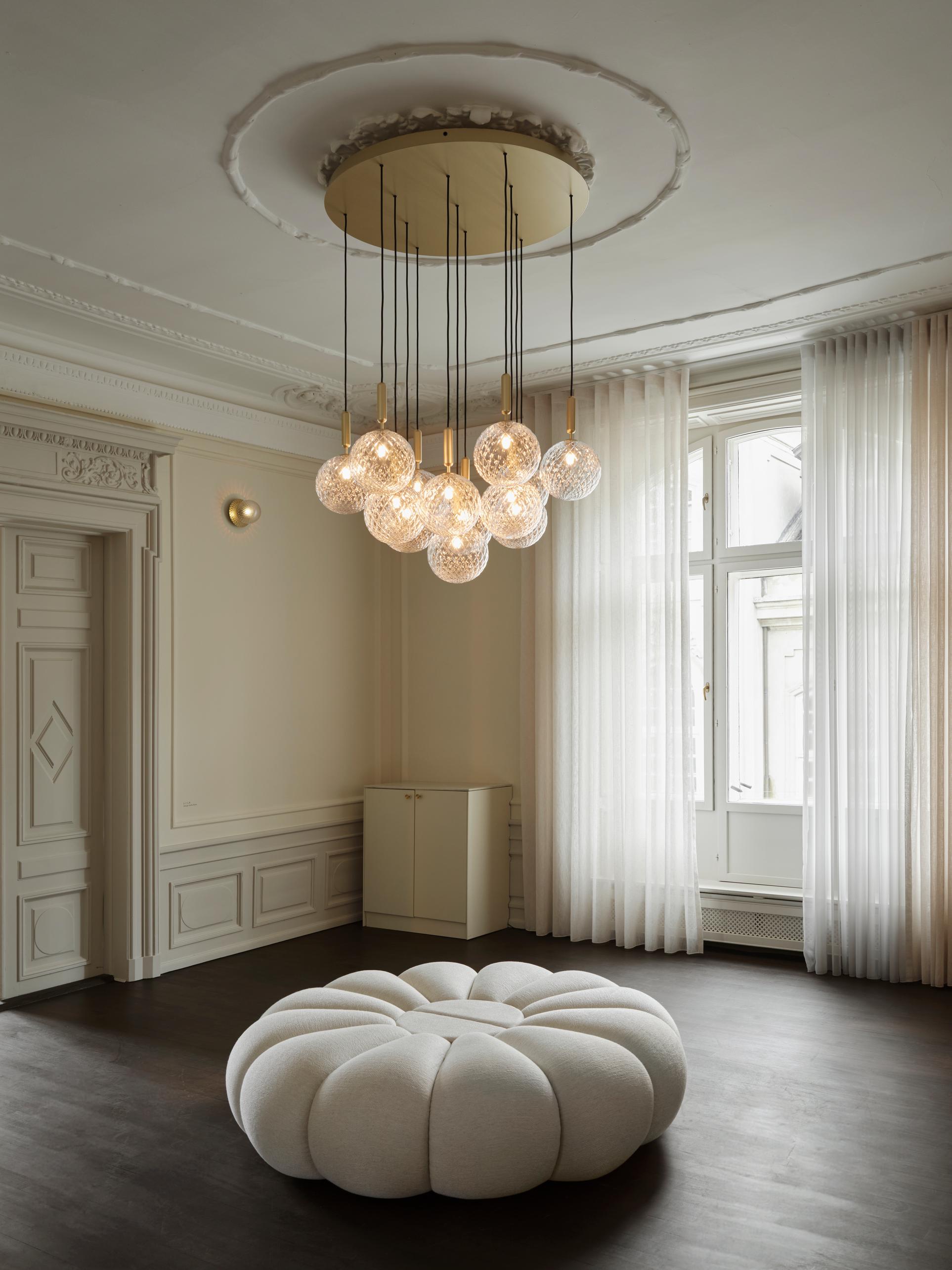 Pendelleuchte MIIRA 13 graphit mit opalem Glas