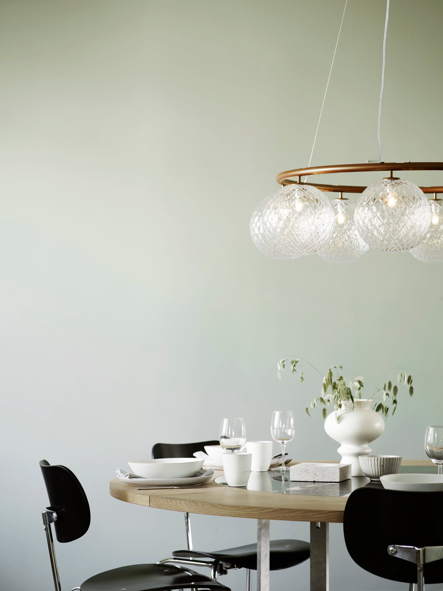 MIIRA 8 CIRCULAR Pendant Lamp Dark Brown with Transparent Glass