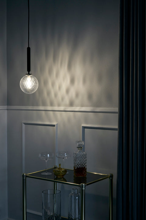 Pendelleuchte MIIRA graphit mit transparentem Glas