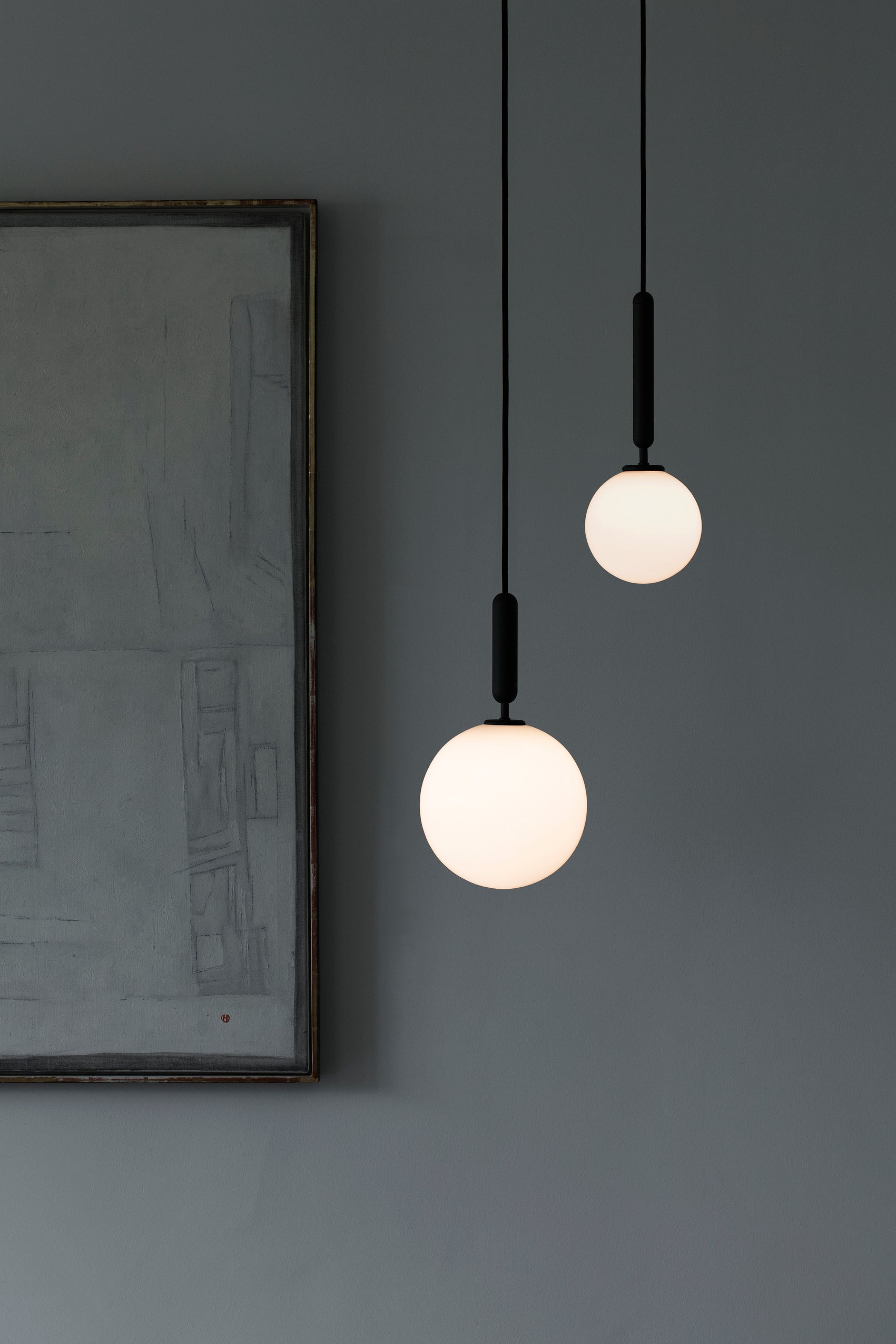 MIIRA Pendant Lamp in Graphite with Opal Glass