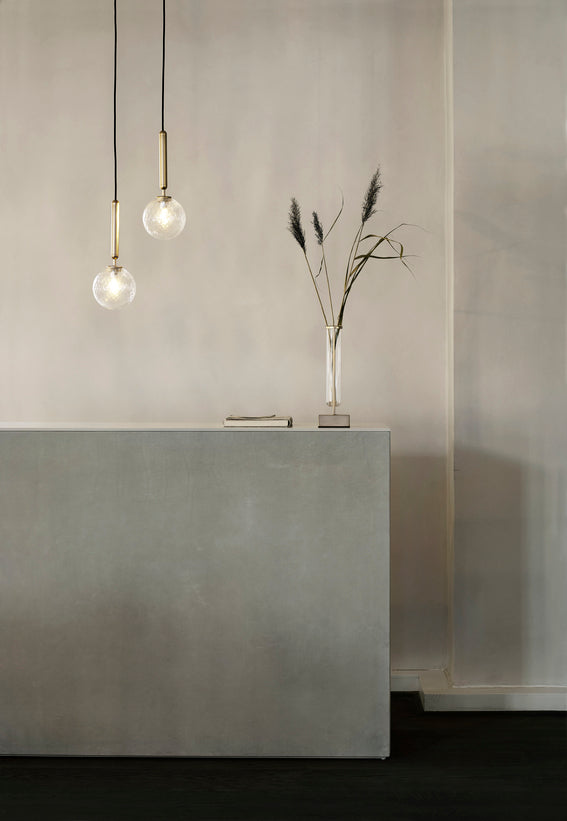 MIIRA Pendant Lamp in Brass with Transparent Glass