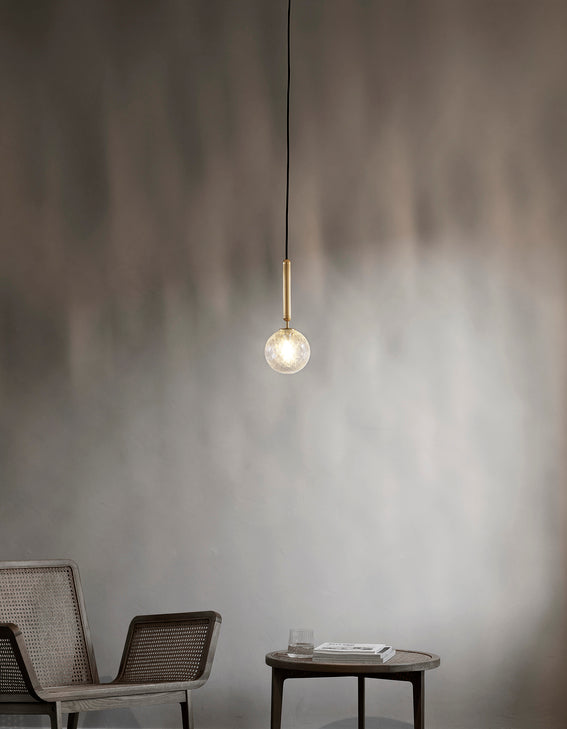 MIIRA Pendant Lamp in Brass with Transparent Glass