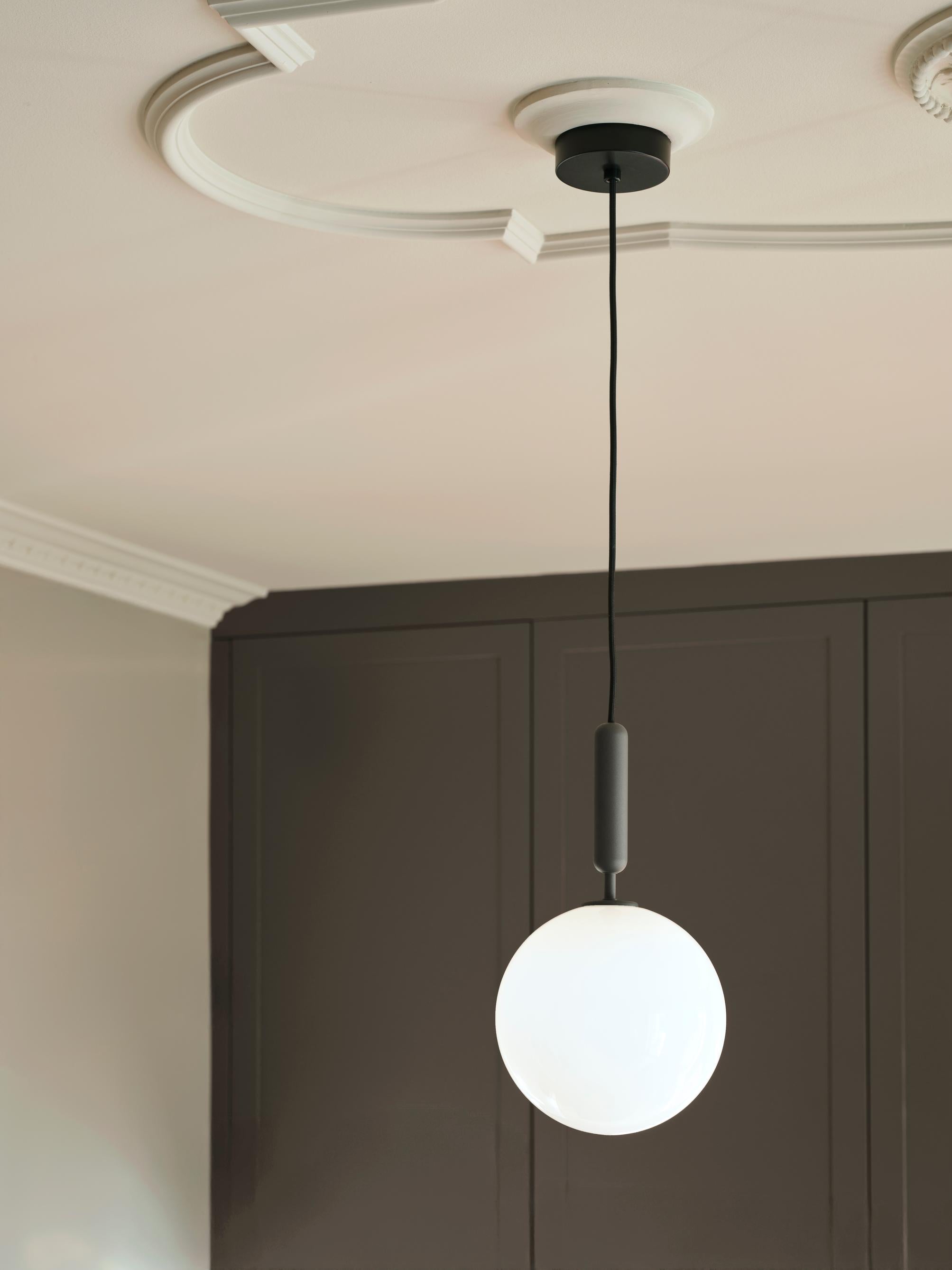 MIIRA Pendant Lamp in Graphite with Opal Glass