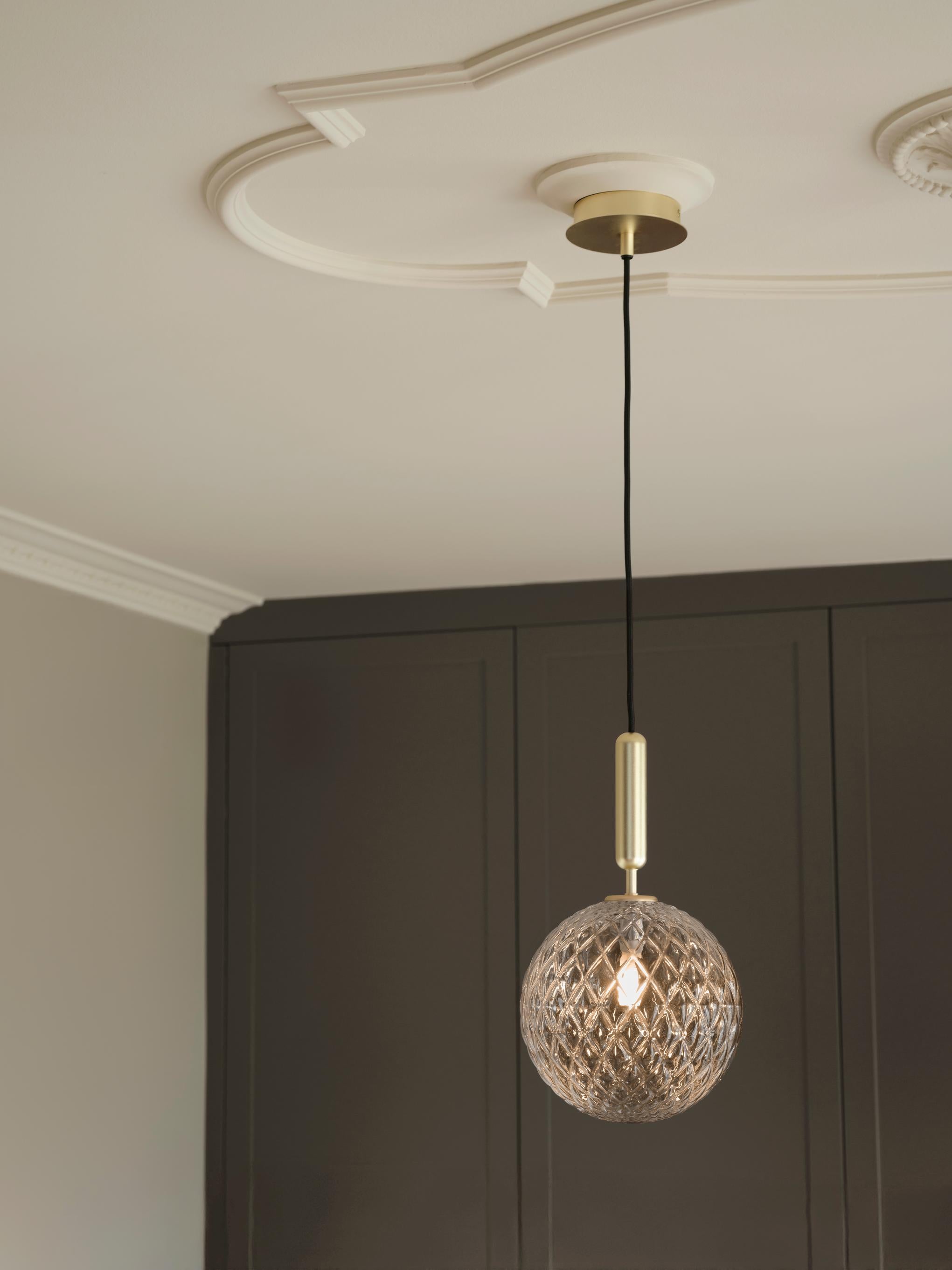 MIIRA Pendant Lamp in Brass with Transparent Glass