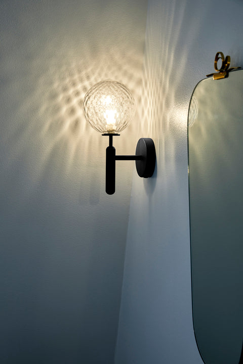 MIIRA Wall Lamp in Graphite with Transparent Glass