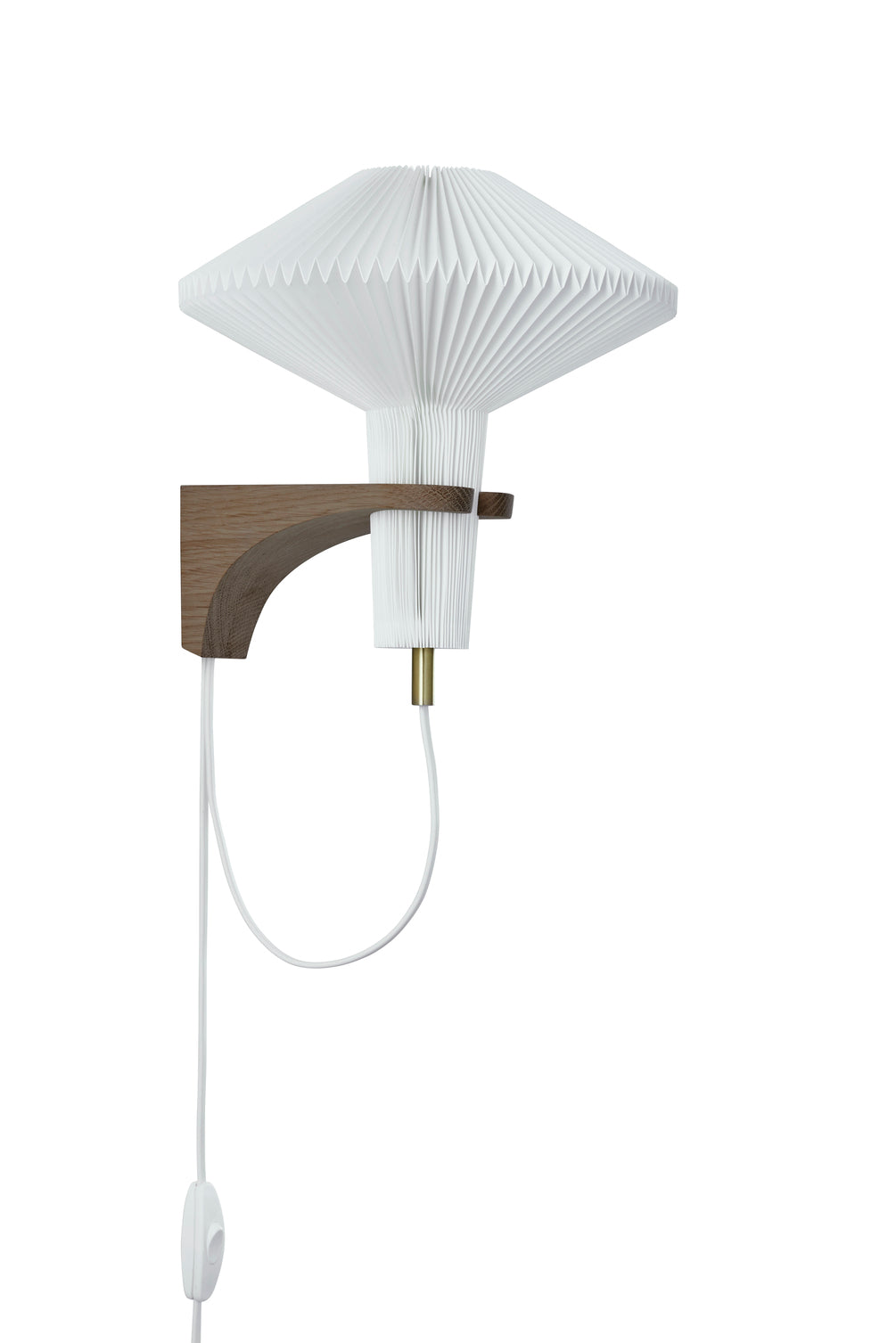 Wall Lamp MODEL 204 MUSHROOM white with dark oak base