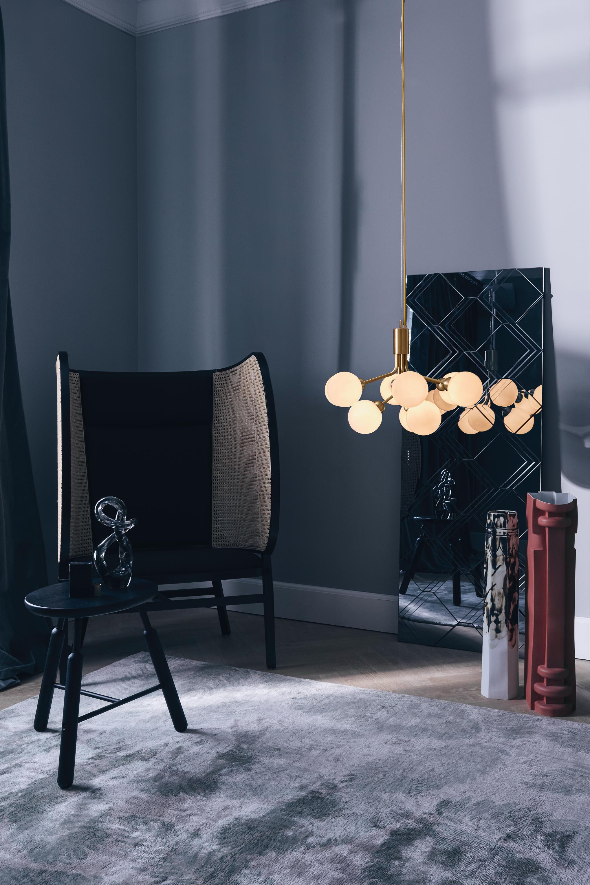 APIALES 9 Pendant Lamp in Brass with Opal Glass
