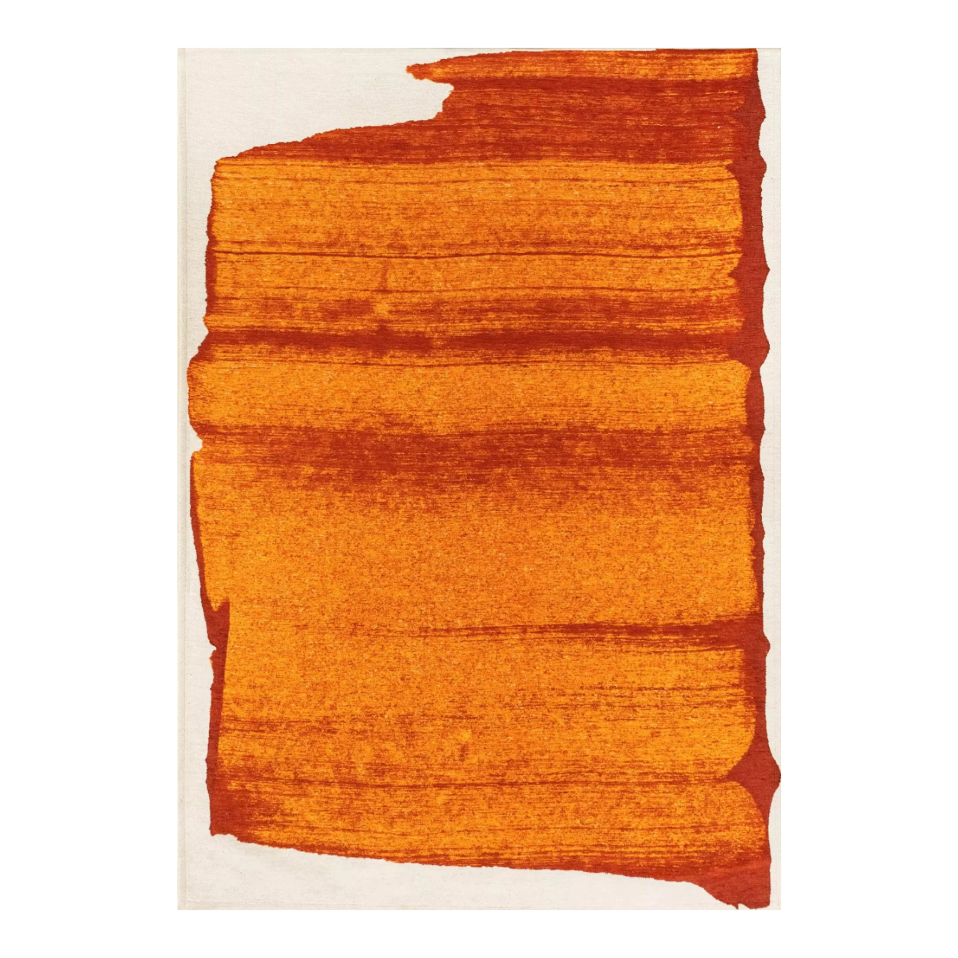 Vloerkleed BRUSH beige met oranje