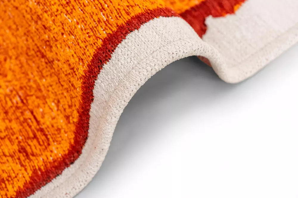 Vloerkleed BRUSH beige met oranje