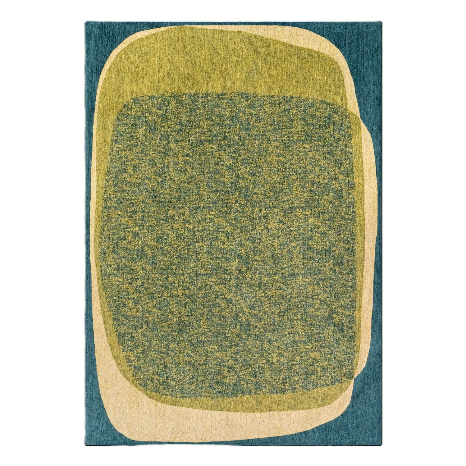 Vloerkleed MARBLE groen met blauw en beige