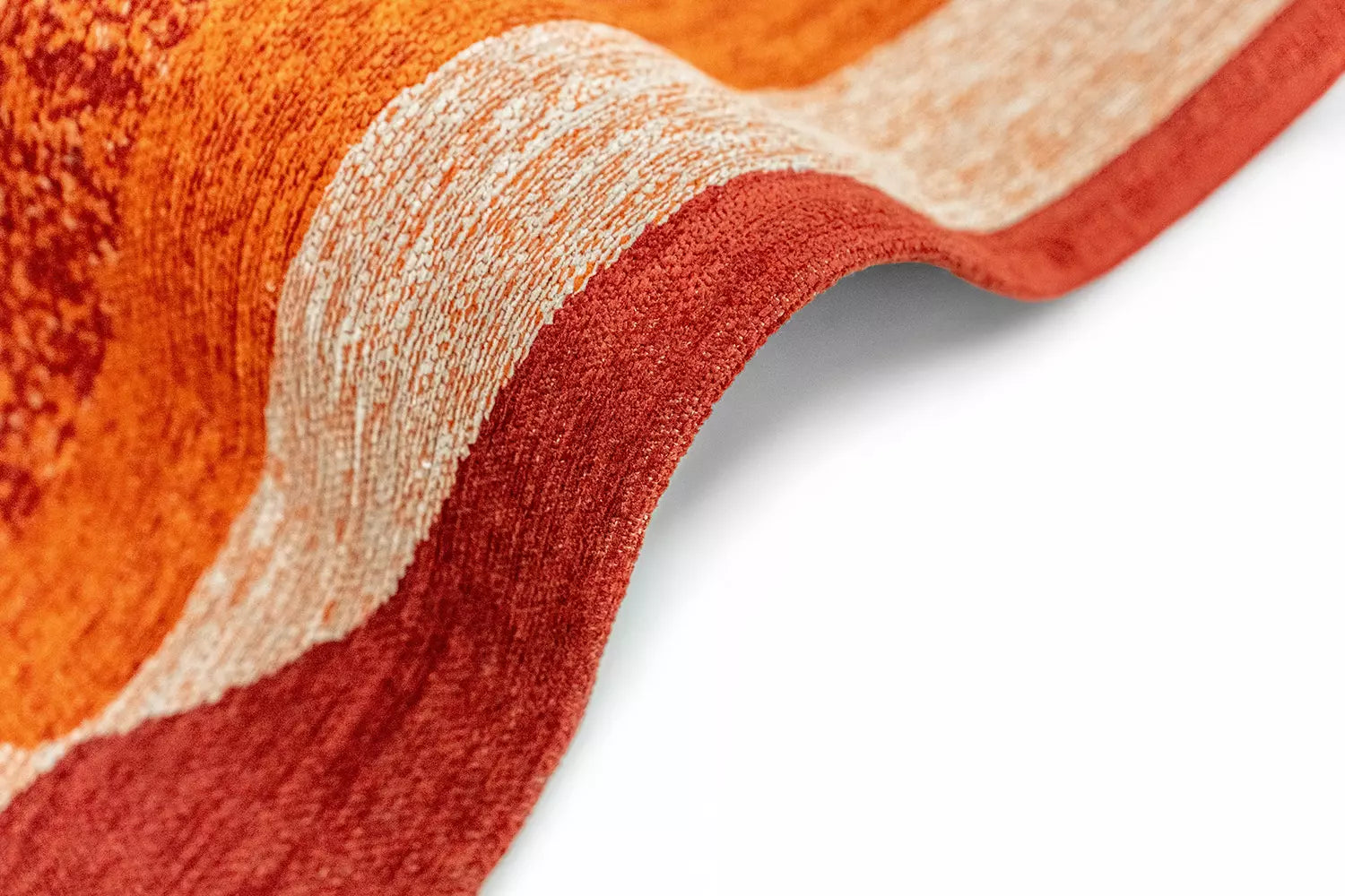Vloerkleed MARBLE oranje met bordeaux en beige