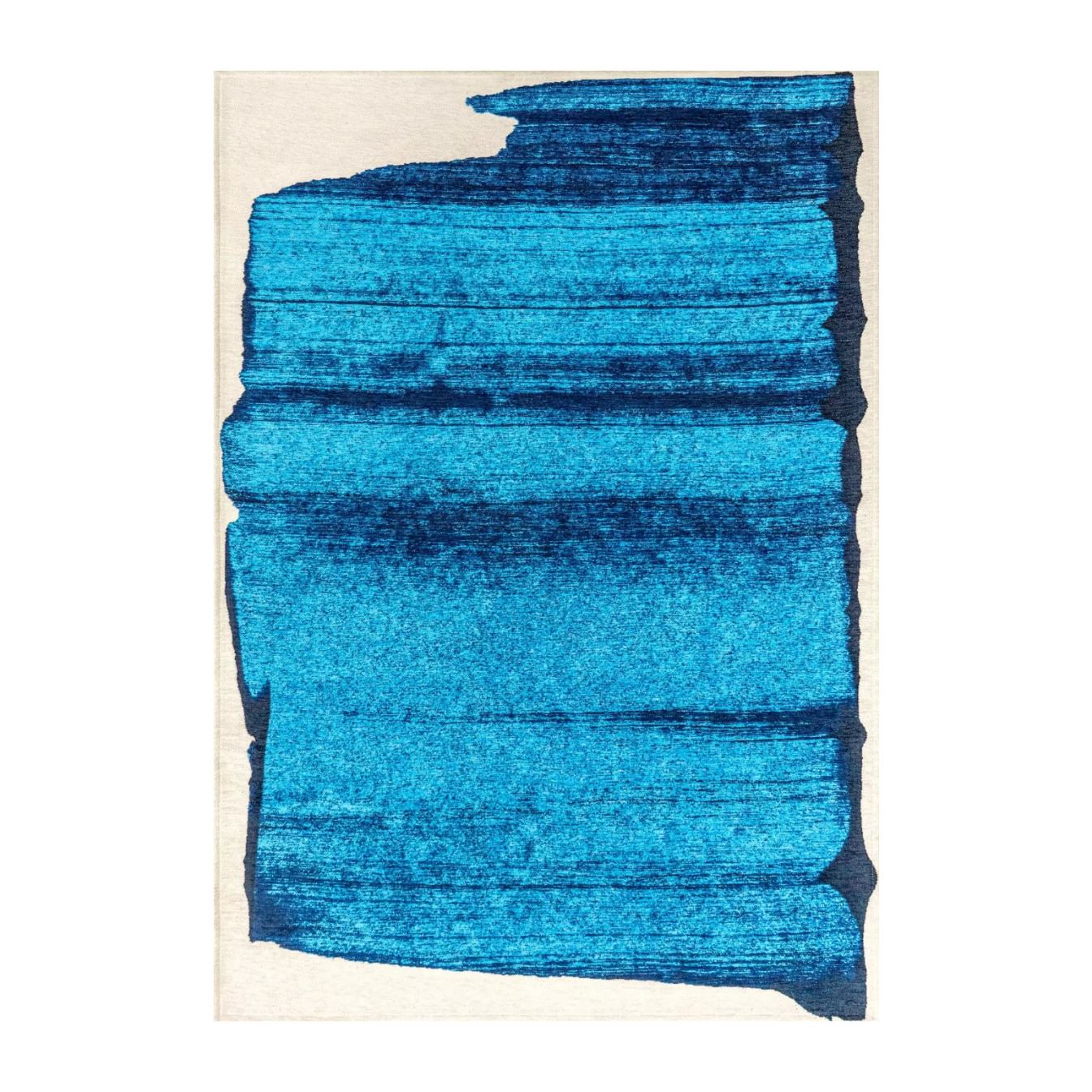 Vloerkleed BRUSH blauw met beige