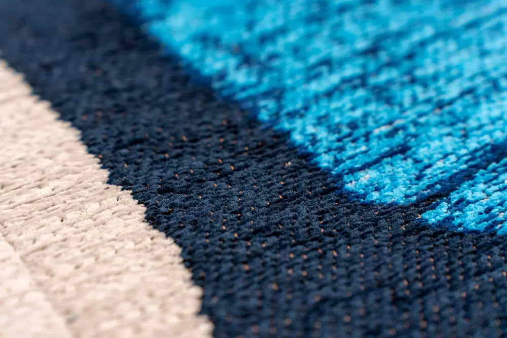 Vloerkleed BRUSH blauw met beige
