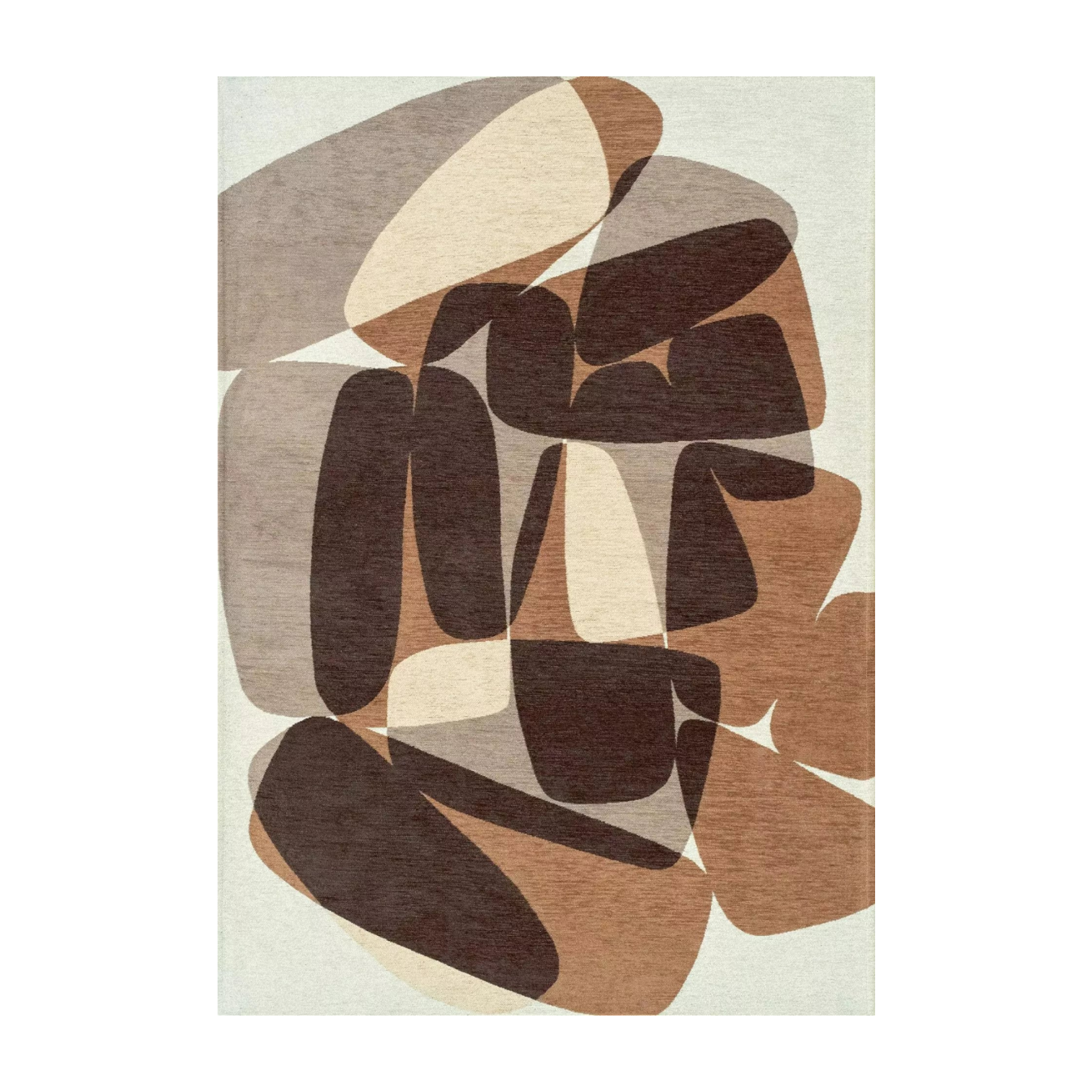 Vloerkleed STONES beige met bruin en koffiebruin