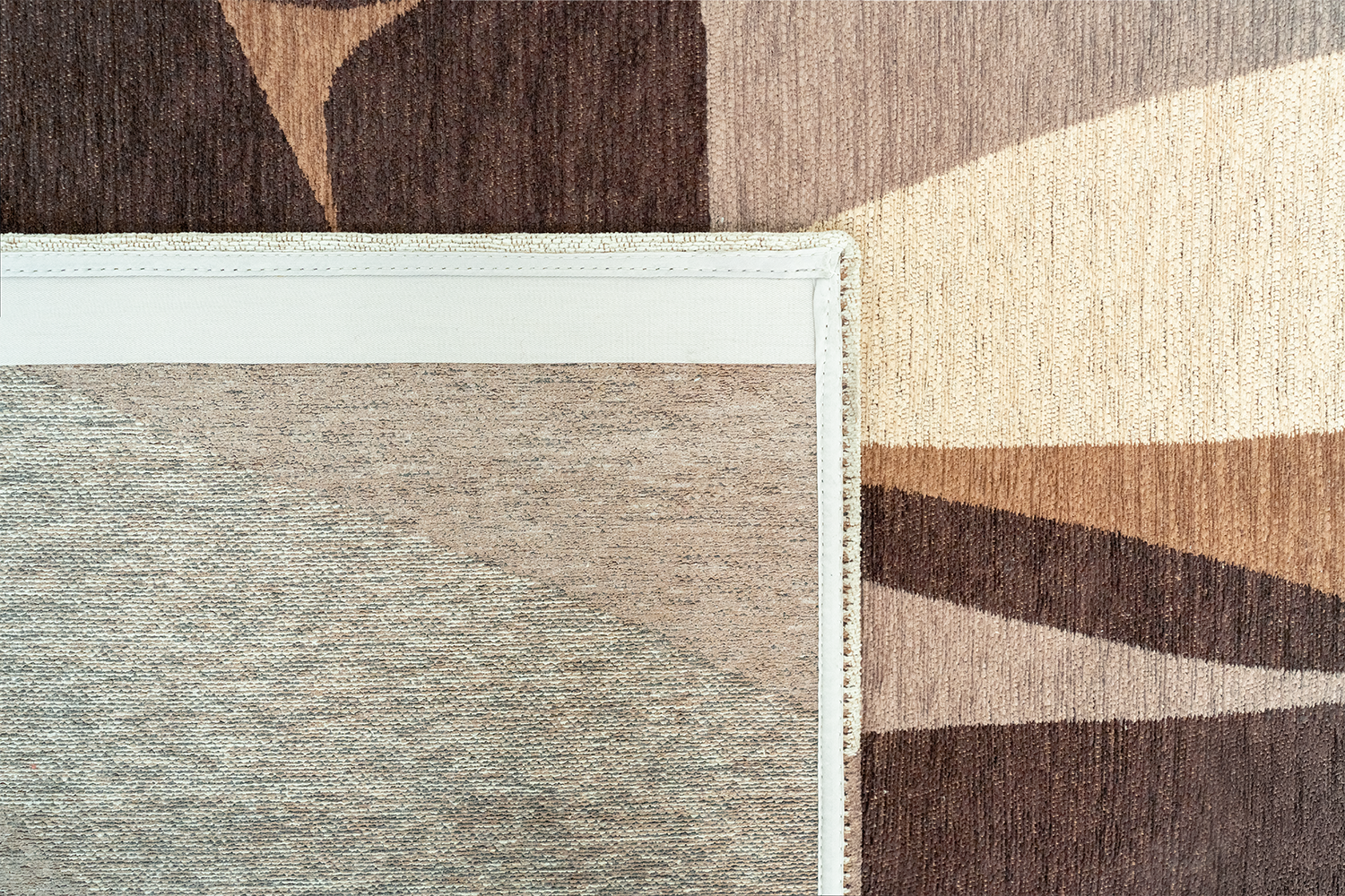 Vloerkleed STONES beige met bruin en koffiebruin