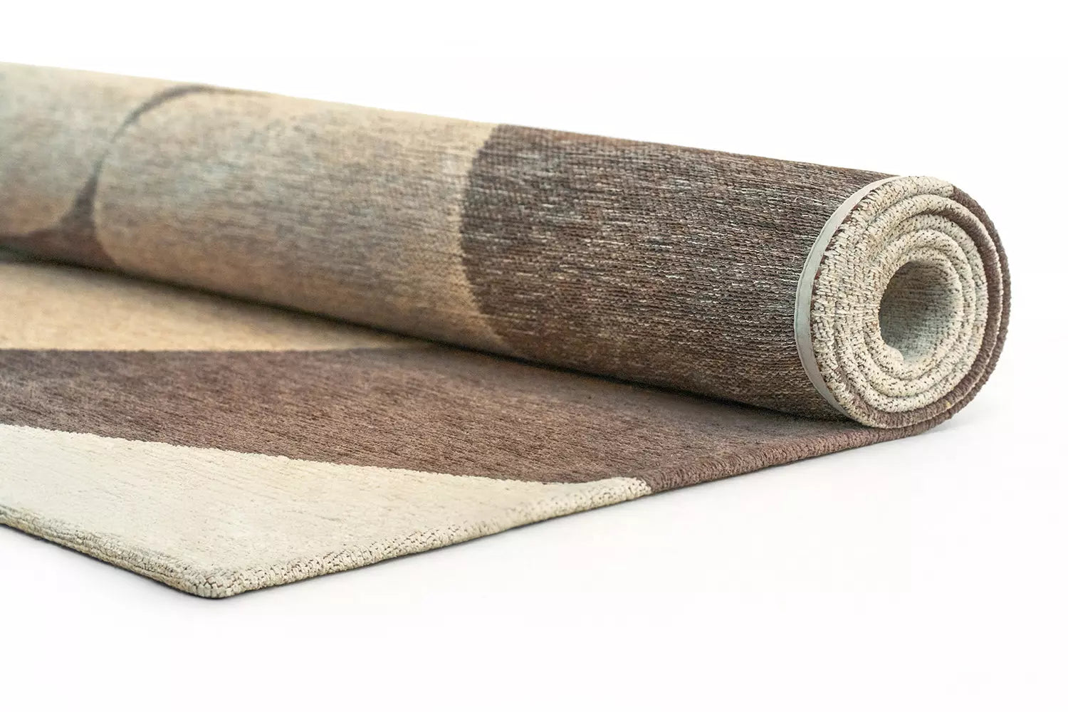Vloerkleed STONES beige met bruin en koffiebruin