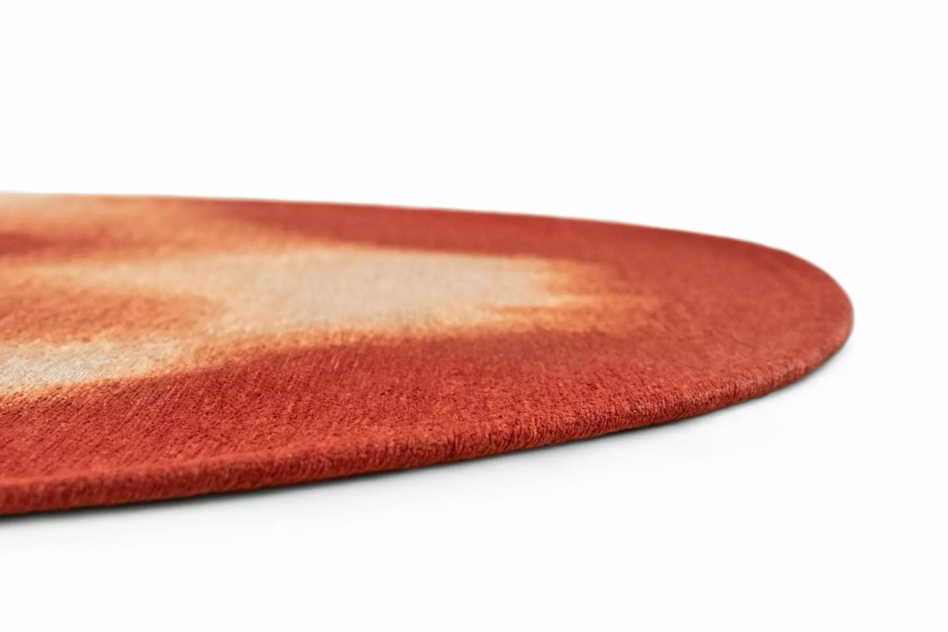 Ovale vloerkleed AQUARELLE LEAF rood met oranje