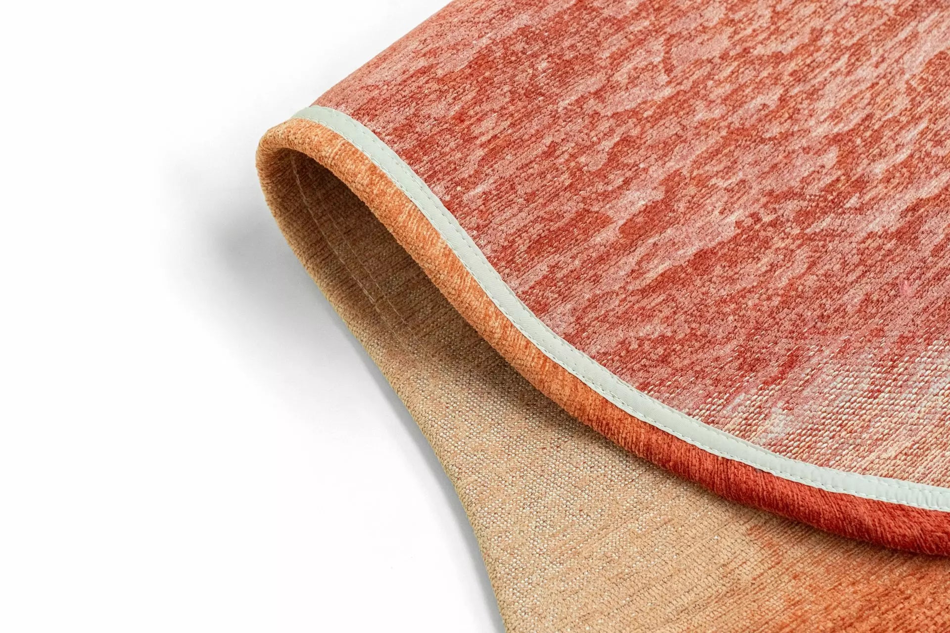 Ovale vloerkleed AQUARELLE LEAF rood met oranje