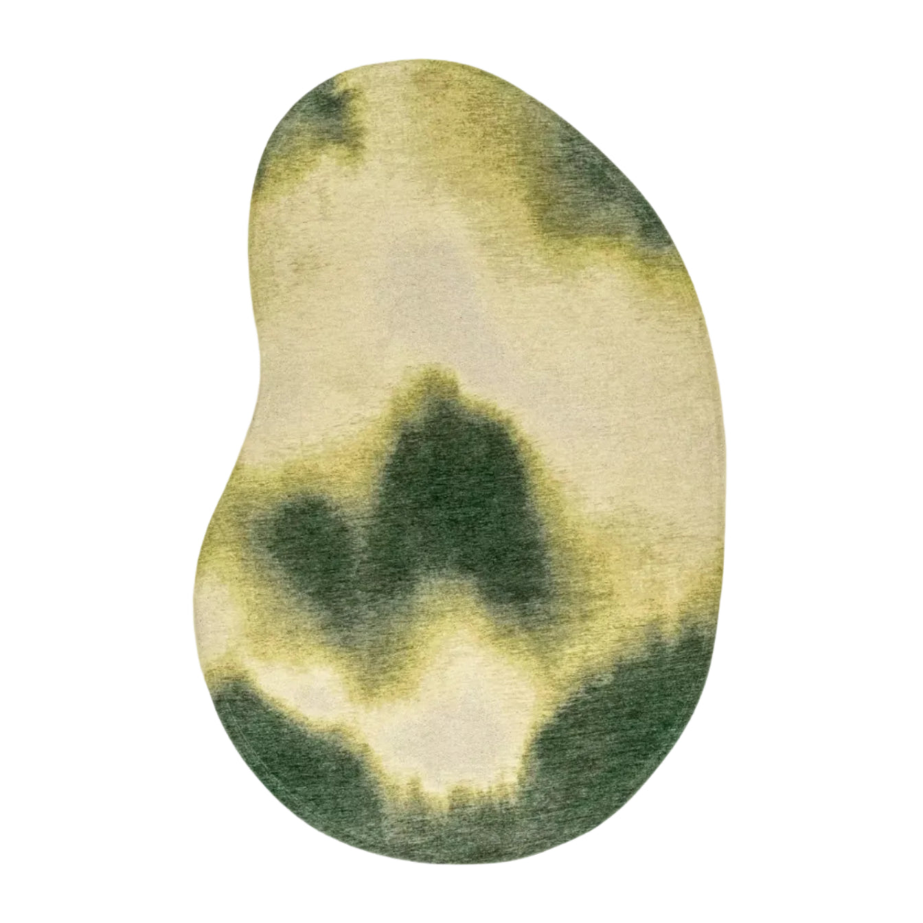 Ovale tapijt AQUARELLE LEAF groen met geel
