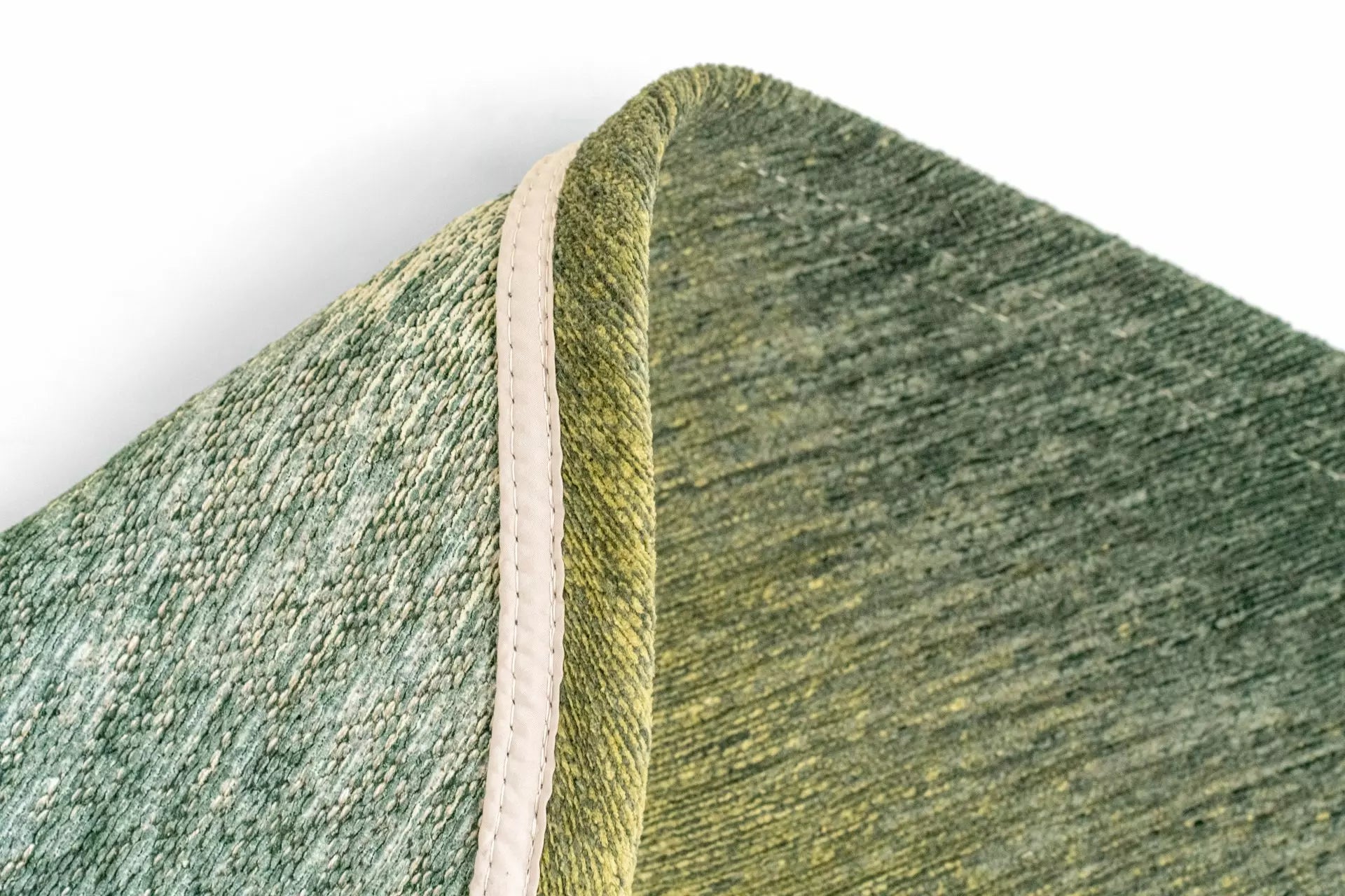 Ovale tapijt AQUARELLE LEAF groen met geel