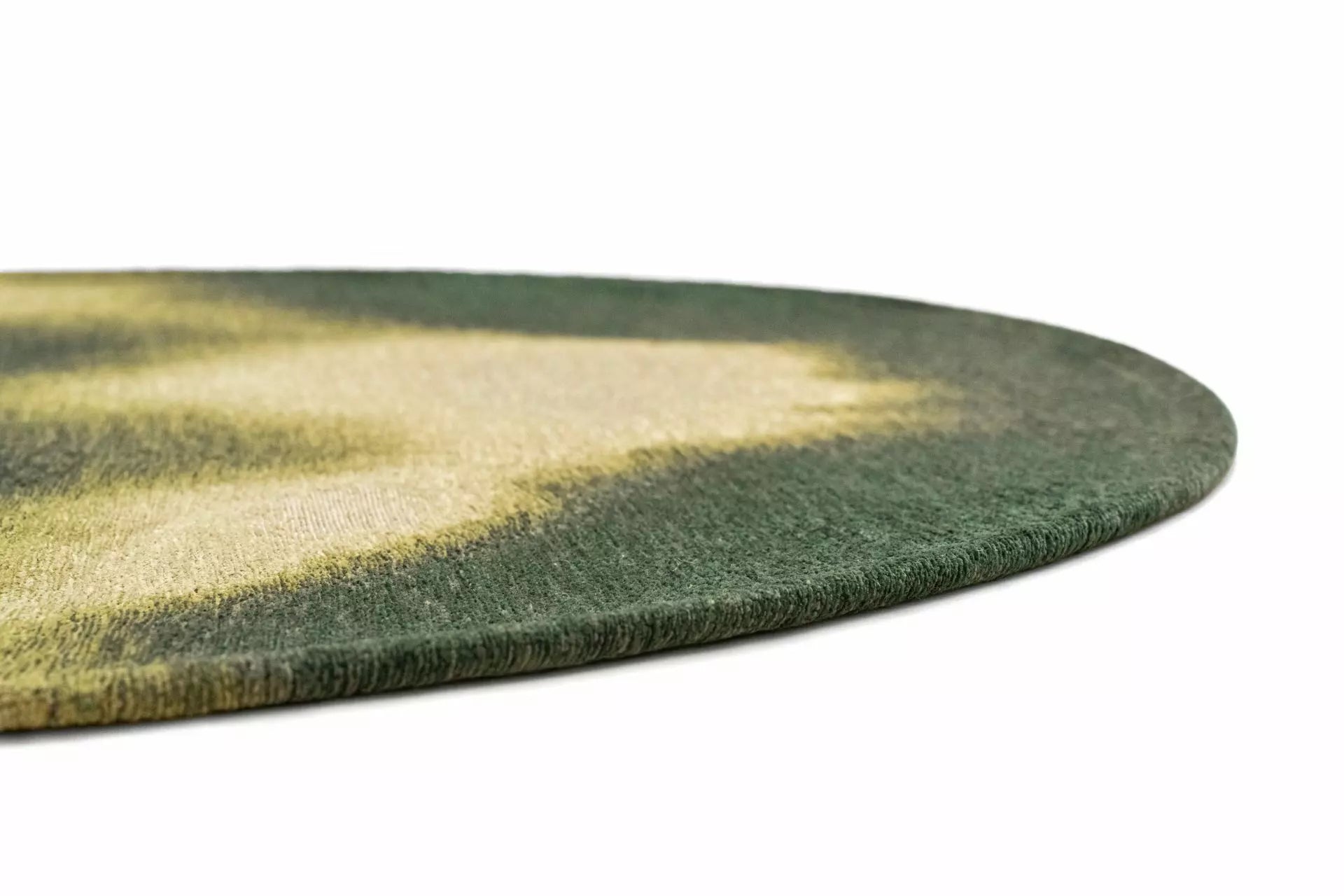 Ovale tapijt AQUARELLE LEAF groen met geel
