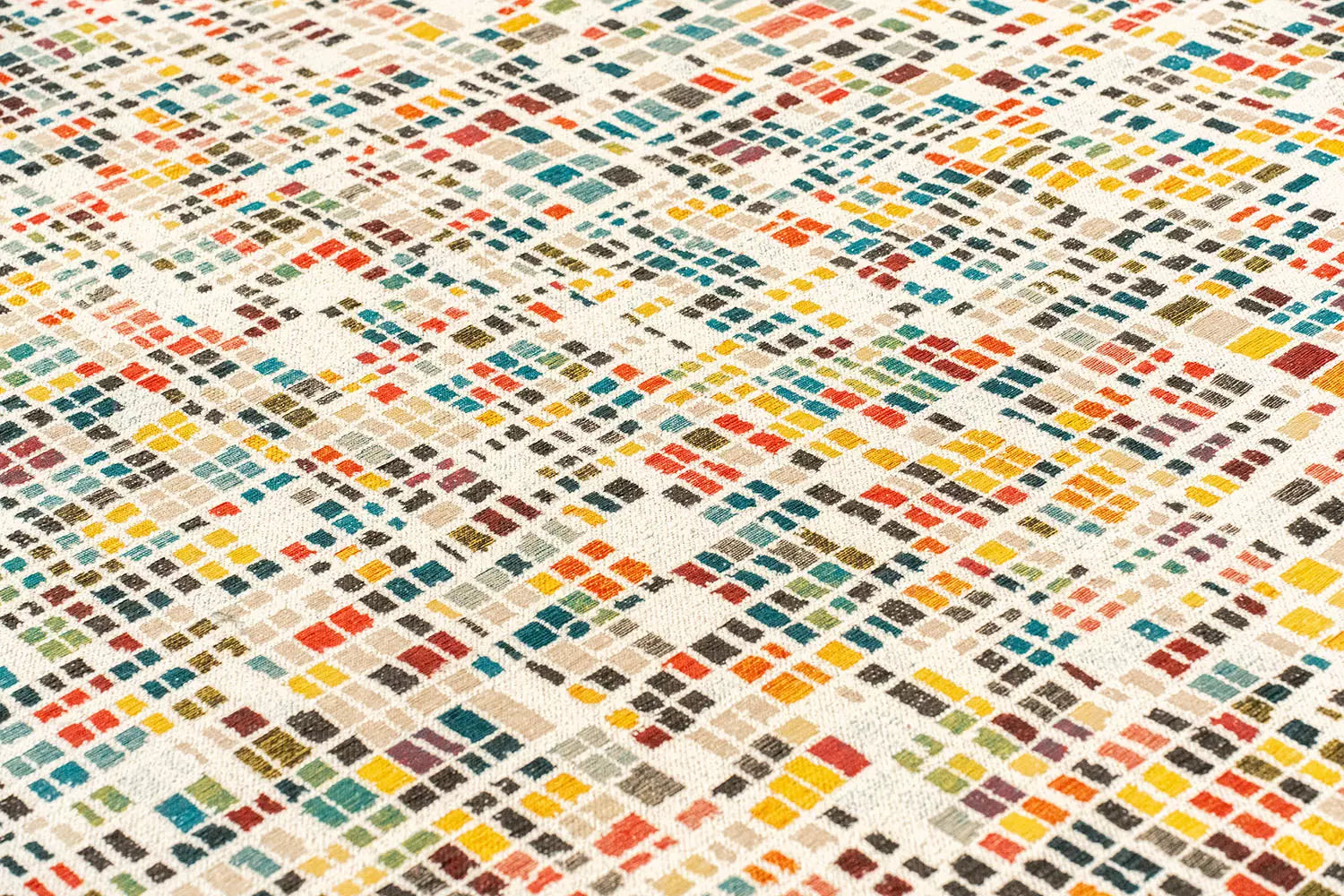 CUBIK beige tapijt met kleurrijk patroon