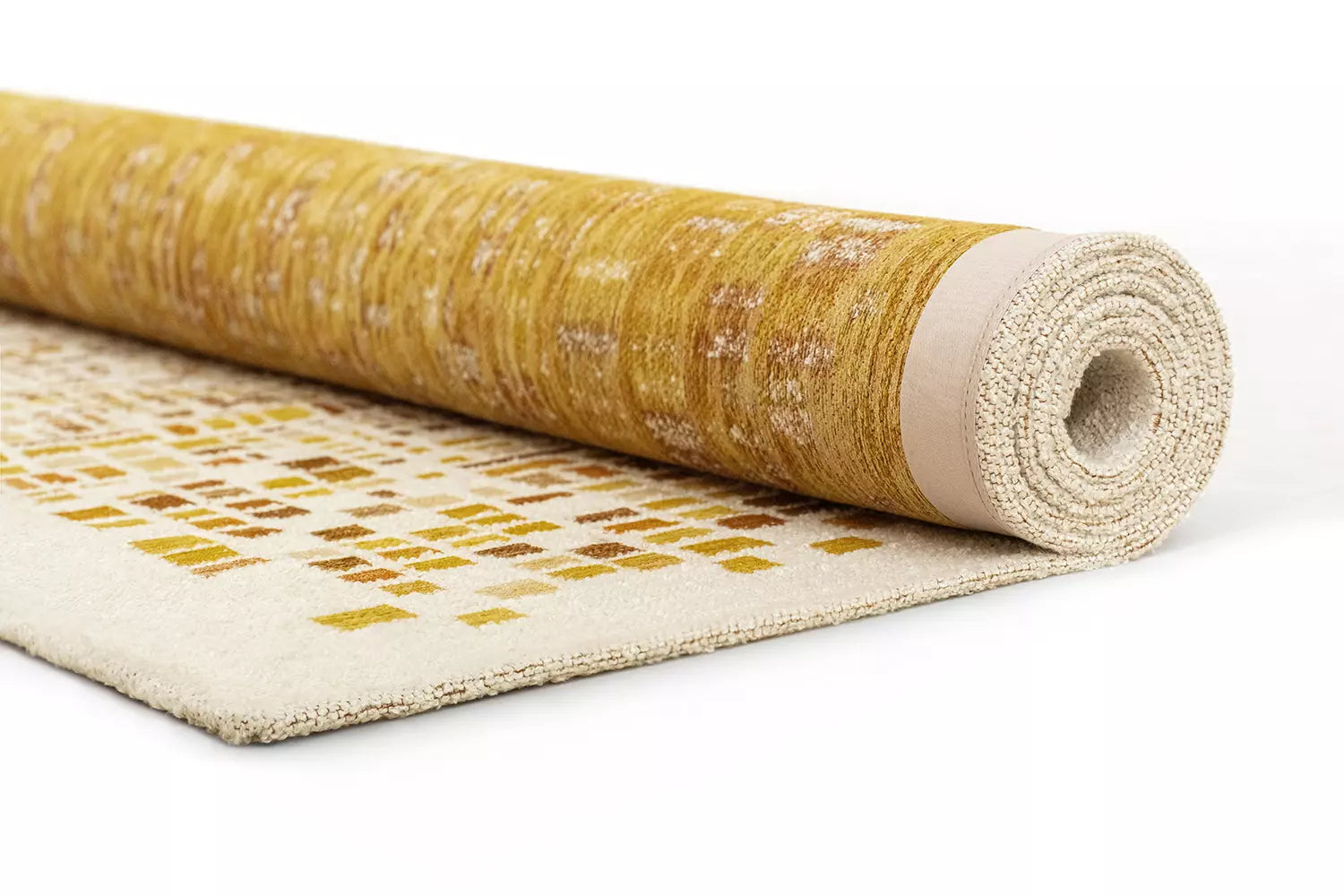 CUBIK beige vloerkleed met oranje en geel