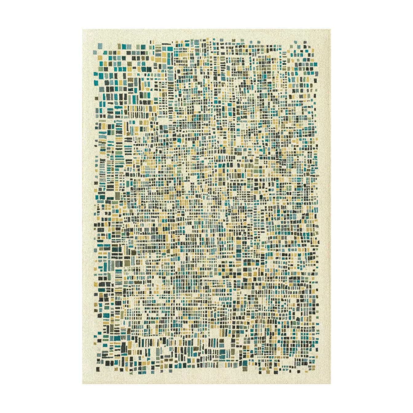 CUBIK beige tapijt met blauw en groen