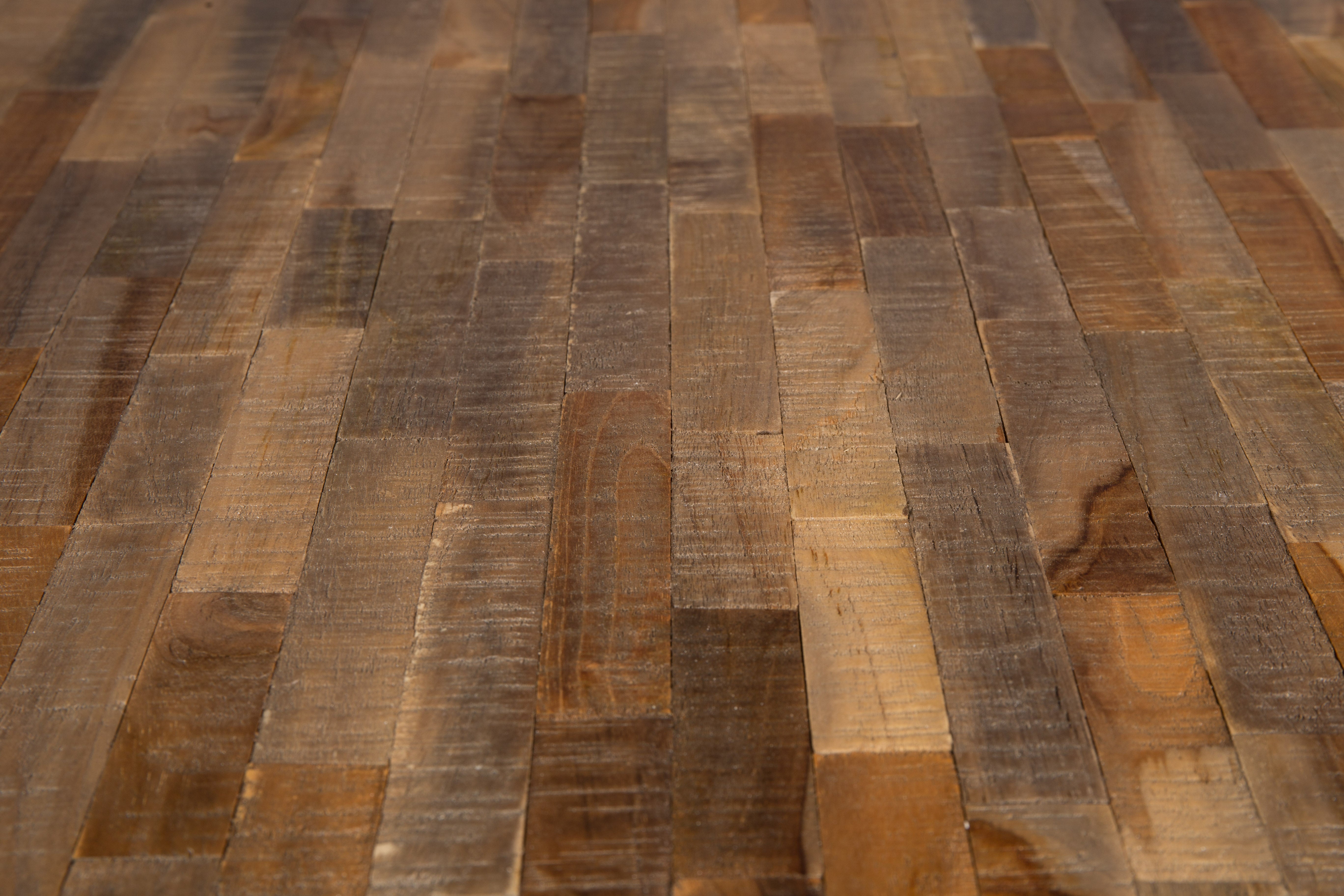 Ronde tafel MO van teakhout met zwarte basis