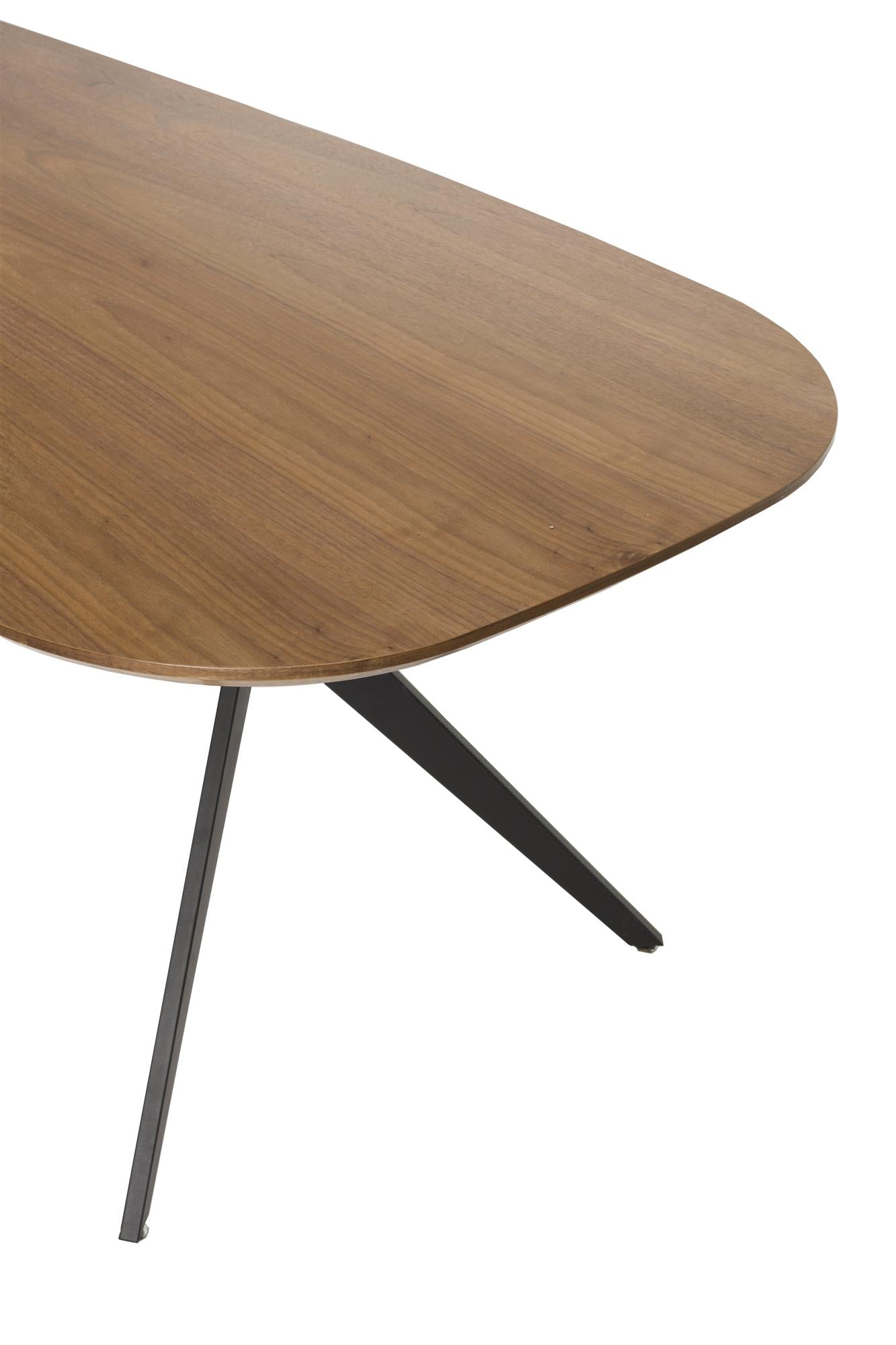Ovale tafel CHASE ORGANIC bruin met zwarte basis