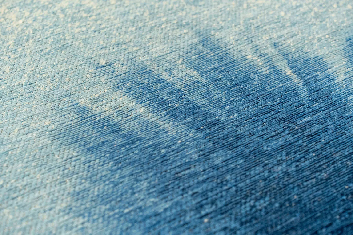Ronde tapijt DROP wit met blauw