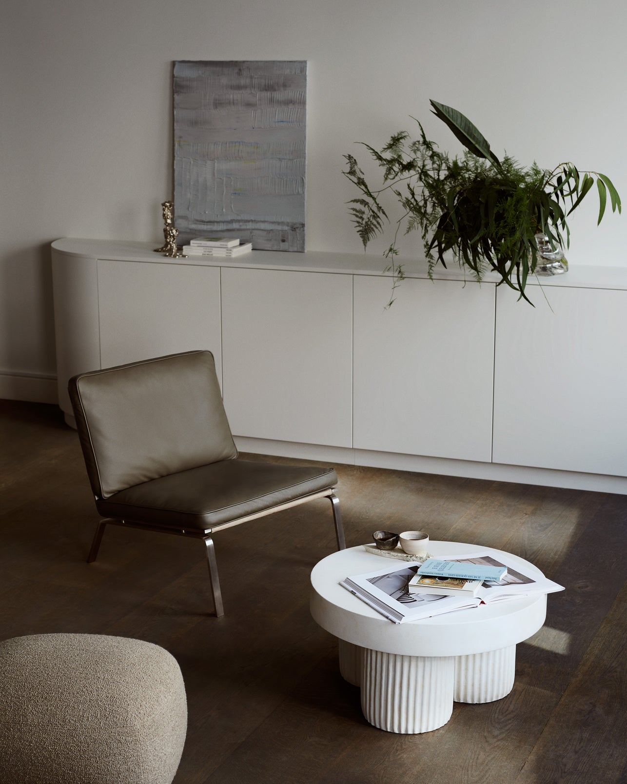 Ronde bijzettafel GEAR bruin beton