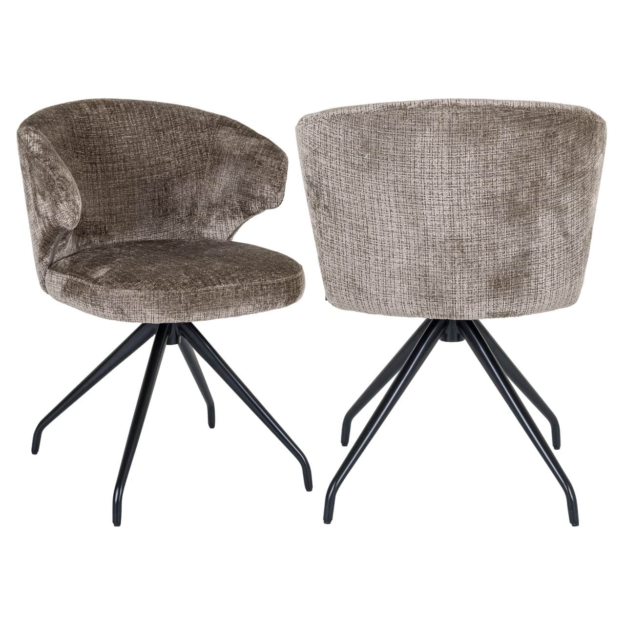 Krzesło obrotowe MILLY jasnobrązowy z czarną podstawą